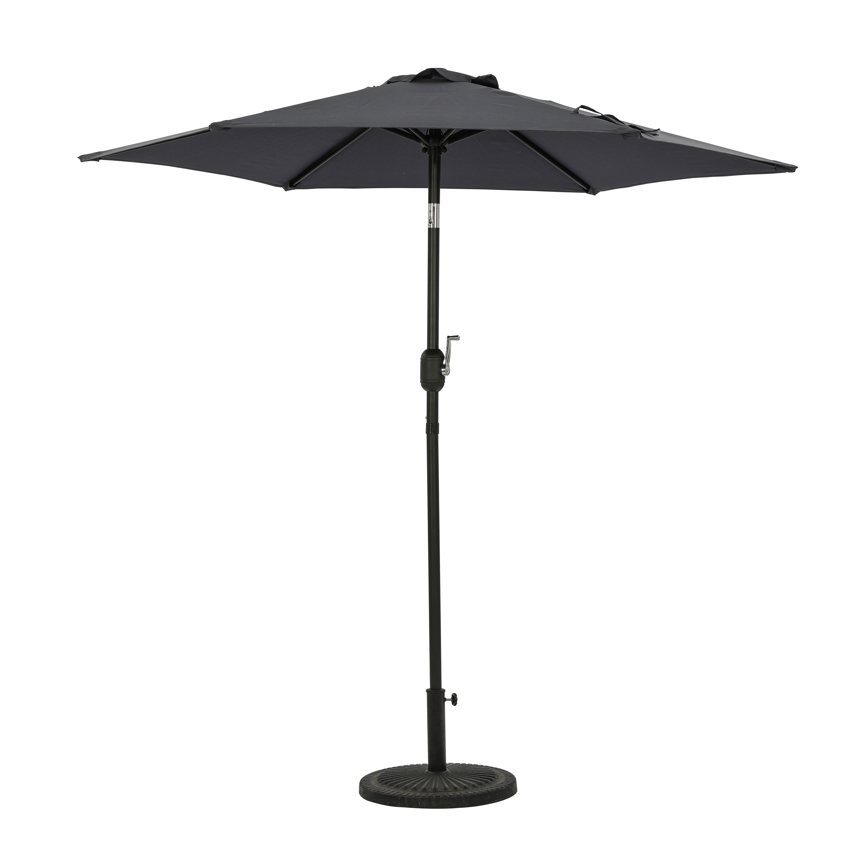 Bistro 7.5-ft Hexagon Market Umbrella - Slate Grey - Polyester Canopy | NU6827