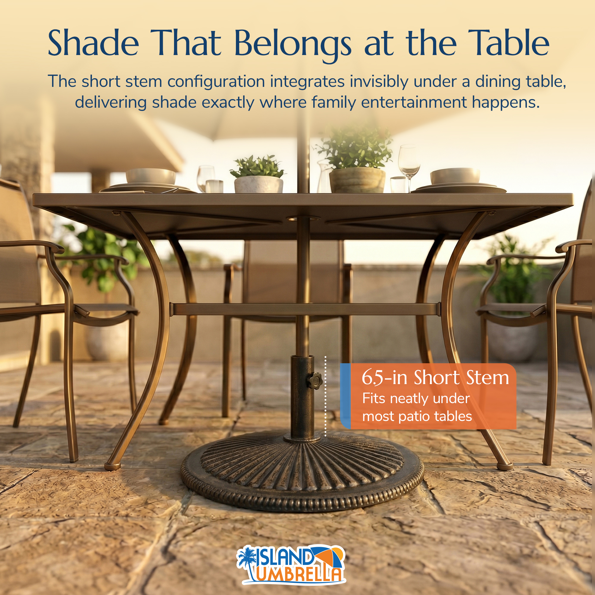 80-lb All-Weather Outdoor Classic Cast Iron Umbrella Base - Bronze | NU5408 image 4