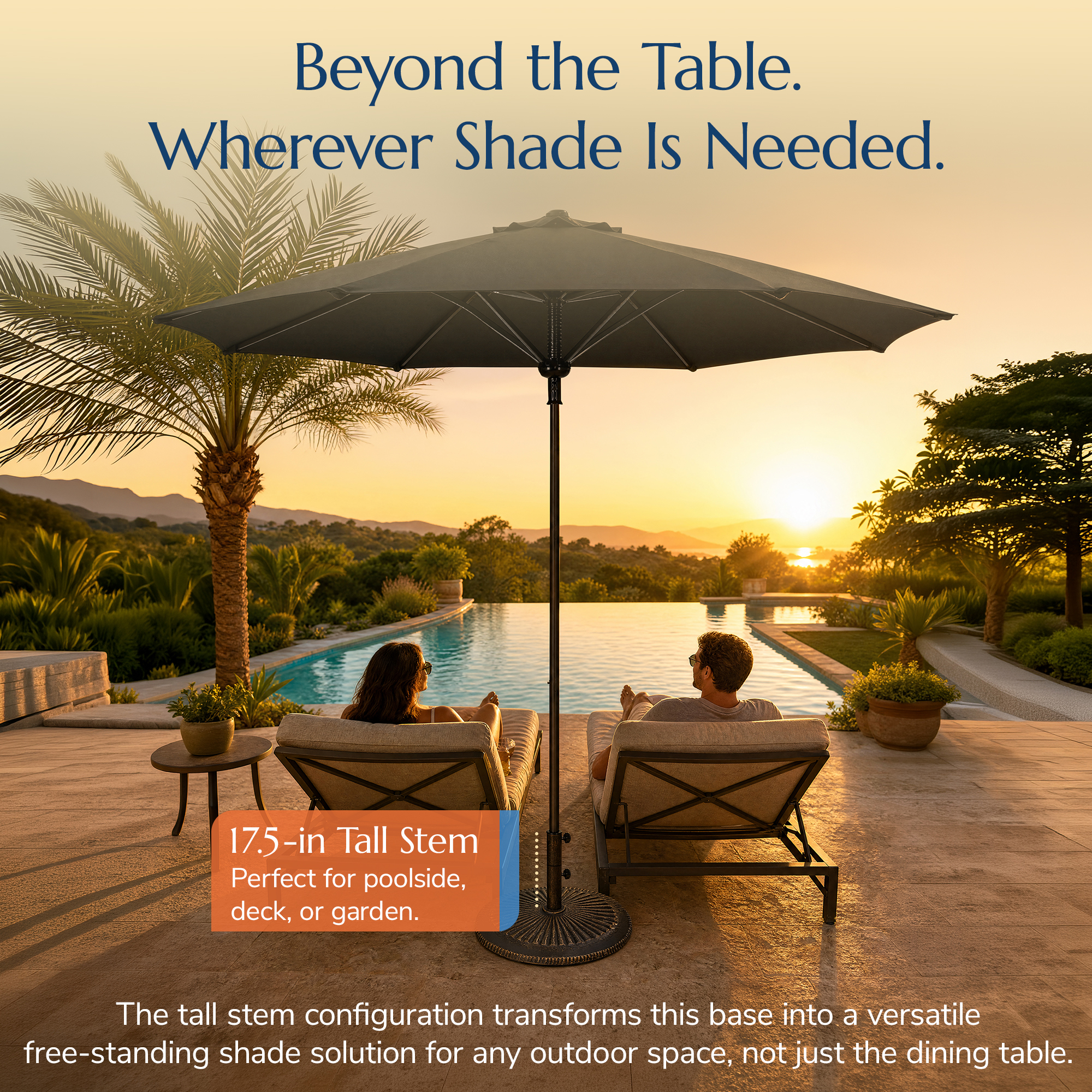 50-lb All-Weather Outdoor Classic Cast Iron Umbrella Base - Bronze | NU5405A image 6