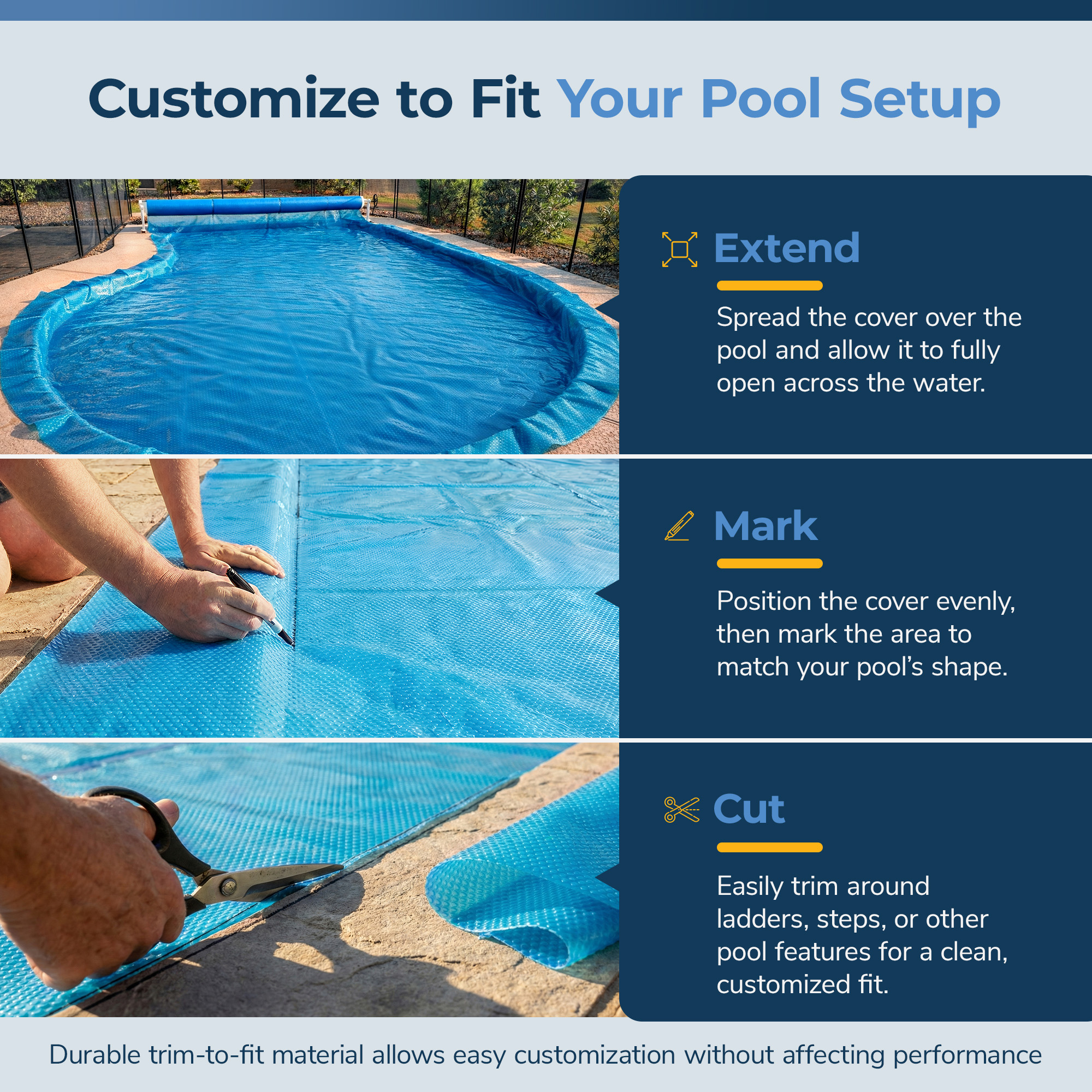 Blue Wave 12-mil Solar Blanket for Rectangular 18-ft x 36-ft In-Ground Pools – Blue | NS430 image 6