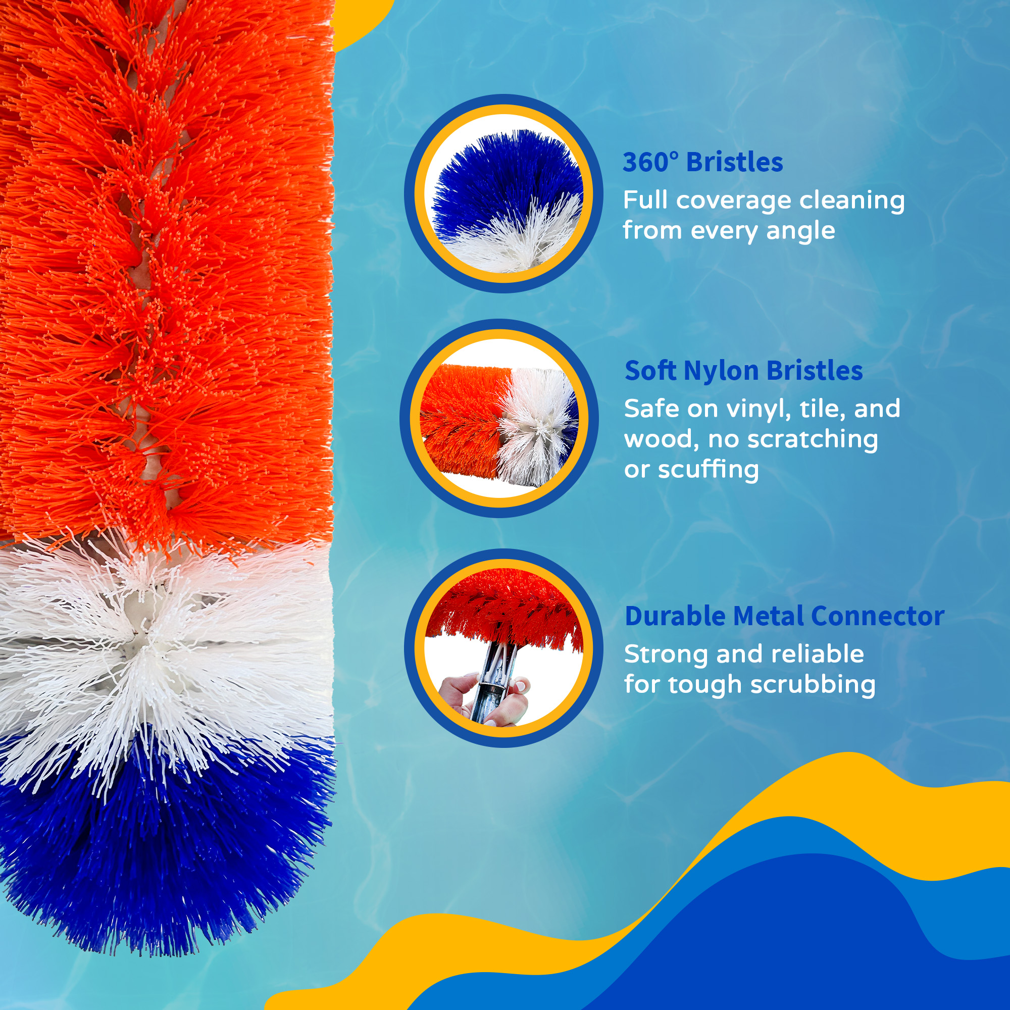 Brush Around 360-Degree Wall and Floor Pool Brush | NA315 image 6