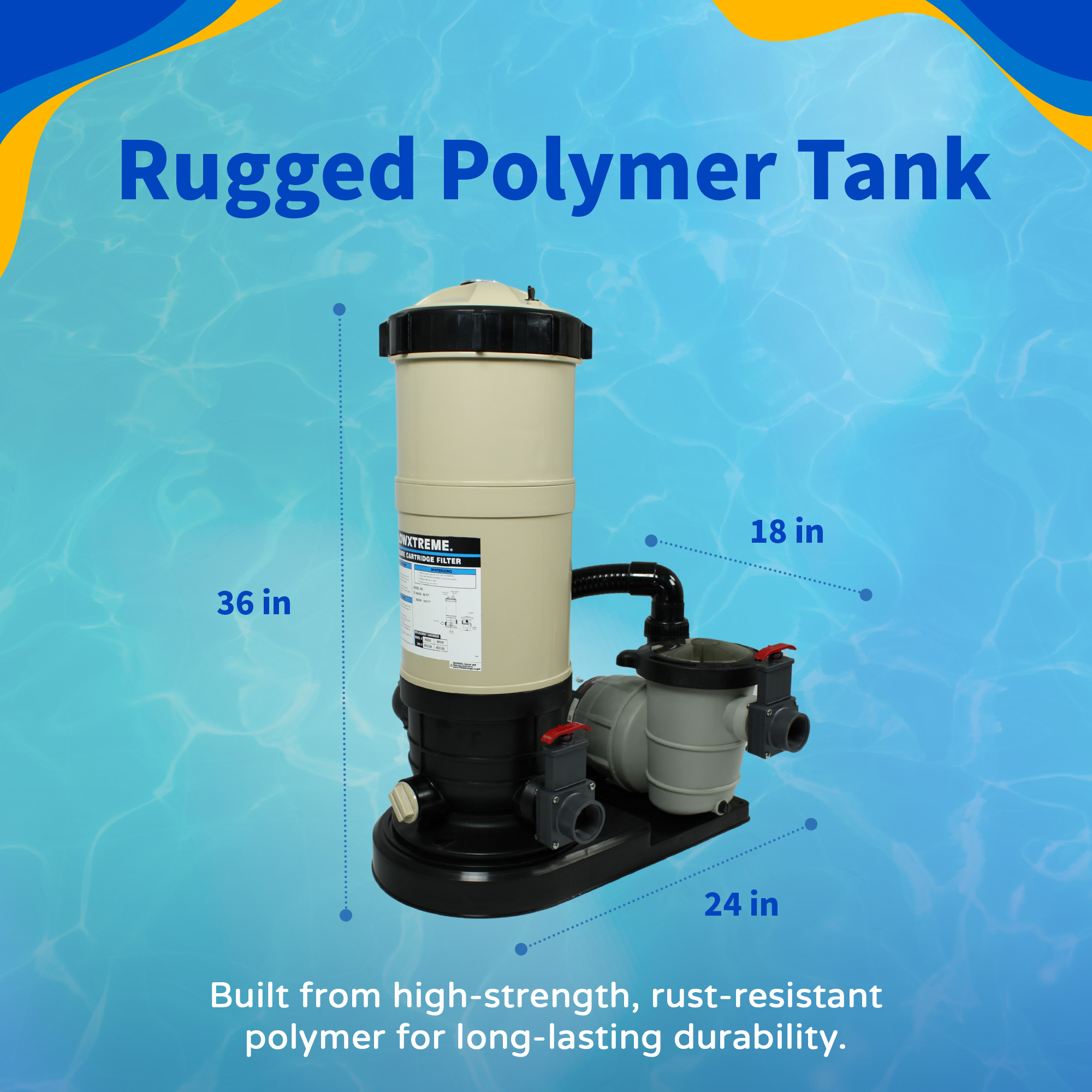 FlowExtreme 90 SF Cartridge Filter System with 1 HP Pump for Above Ground Pools | NE635 image 4