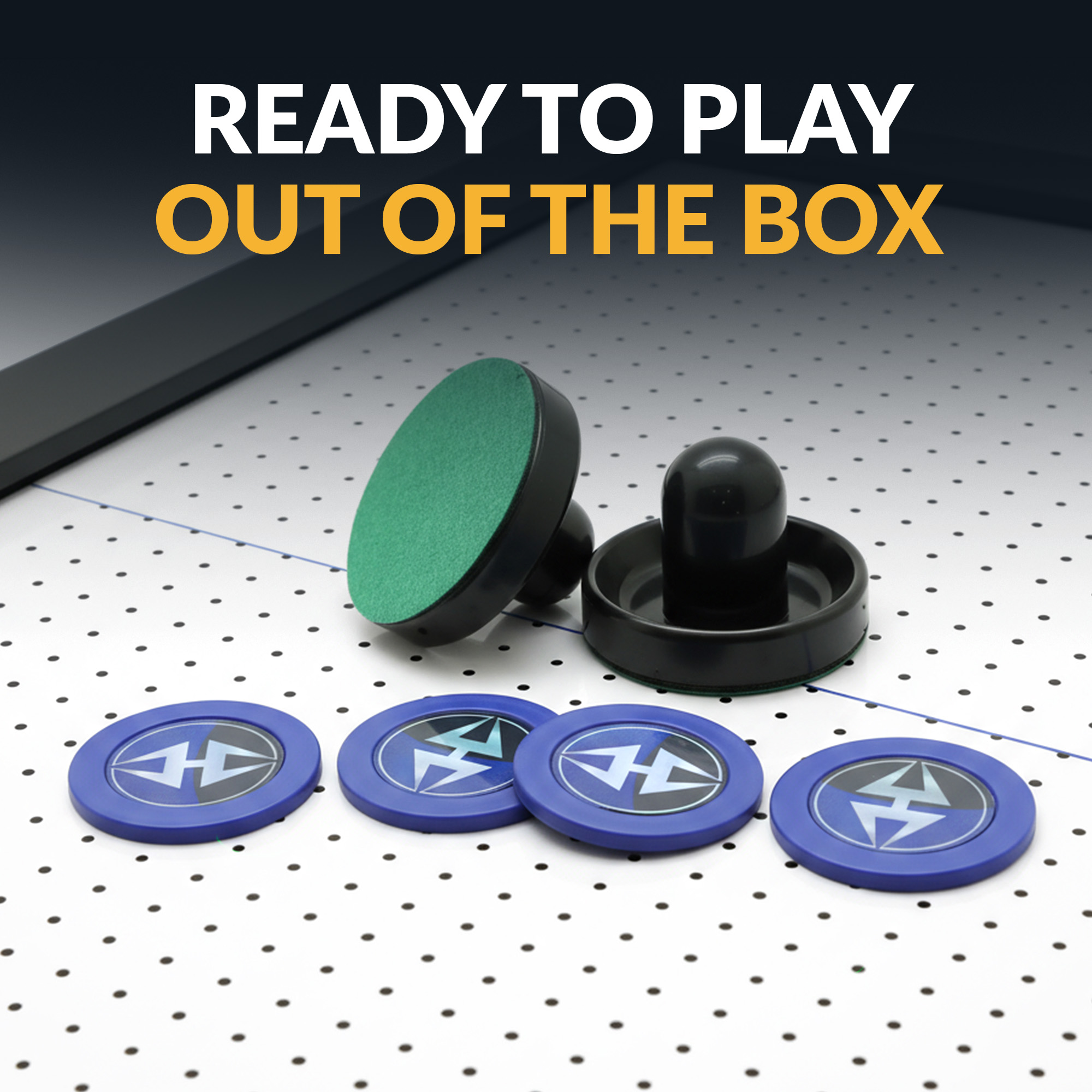 Air Hockey 3.75-in Strikers and 2.87-in Pucks - Black and Blue | BG50384 image 5