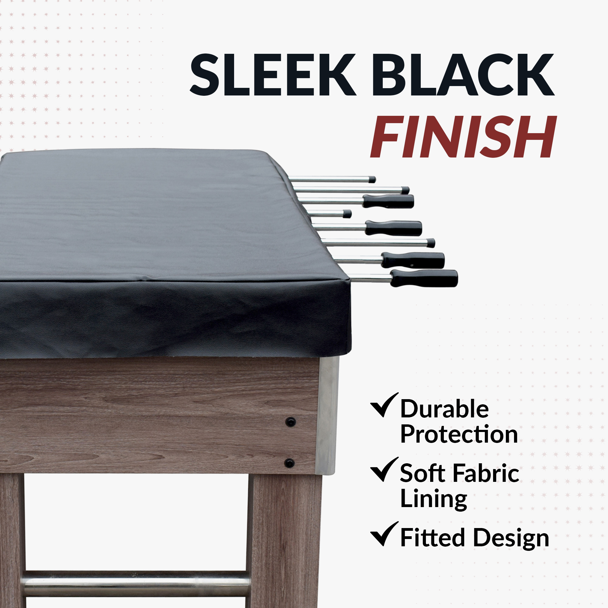 Foosball Table 54-in Foosball Table Cover - Fitted -Black | BG1138F image 4