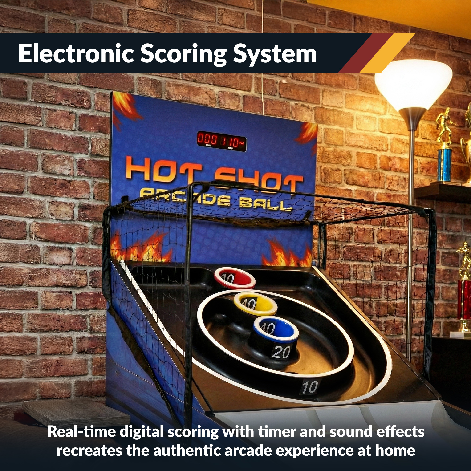 Hot Shot 8-ft Roll Hop and Score Arcade Game Table with LED Scoring | BG2015 image 7