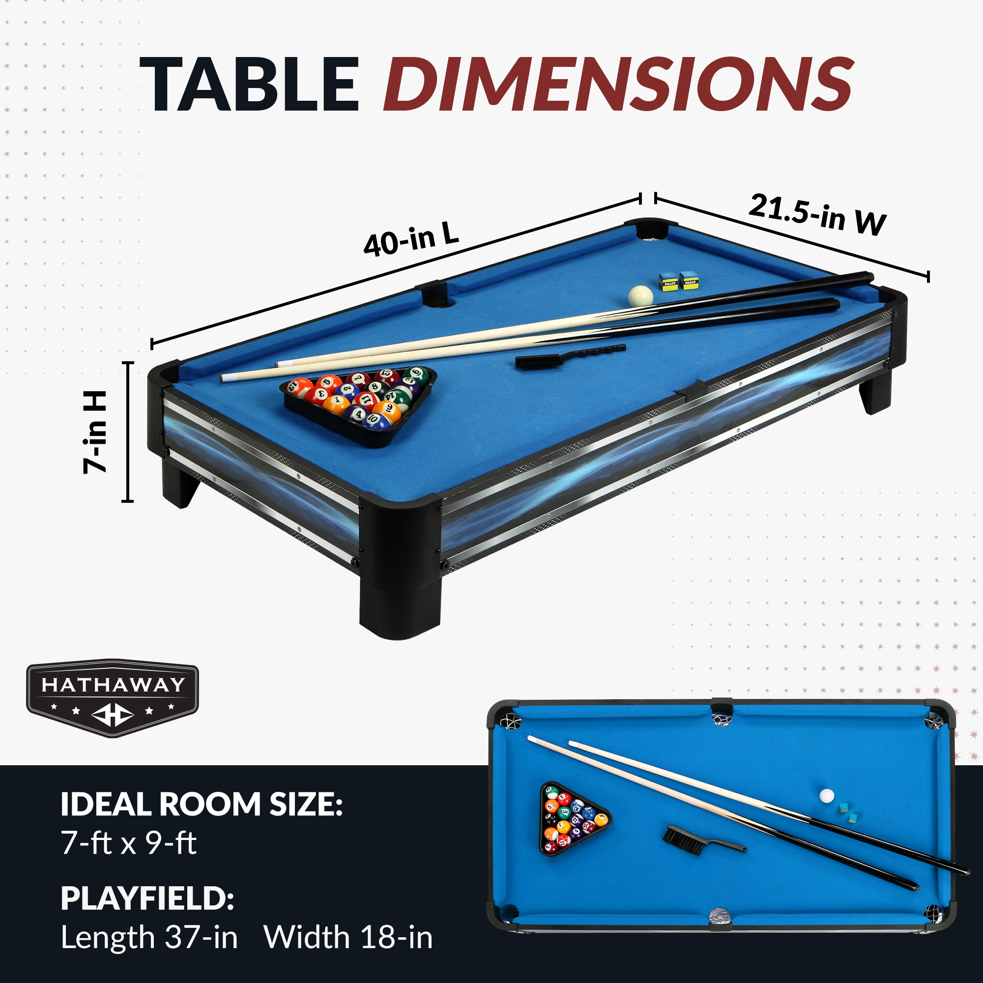 Breakout 40-in Table Top Pool Table | BG5026 image 2