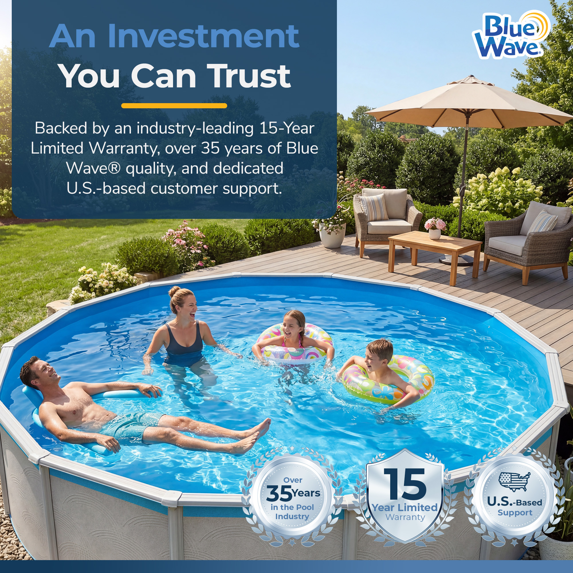 Blue 21-ft Round Standard Gauge Overlap Liner - 48/54-in | NL325-20 image 7