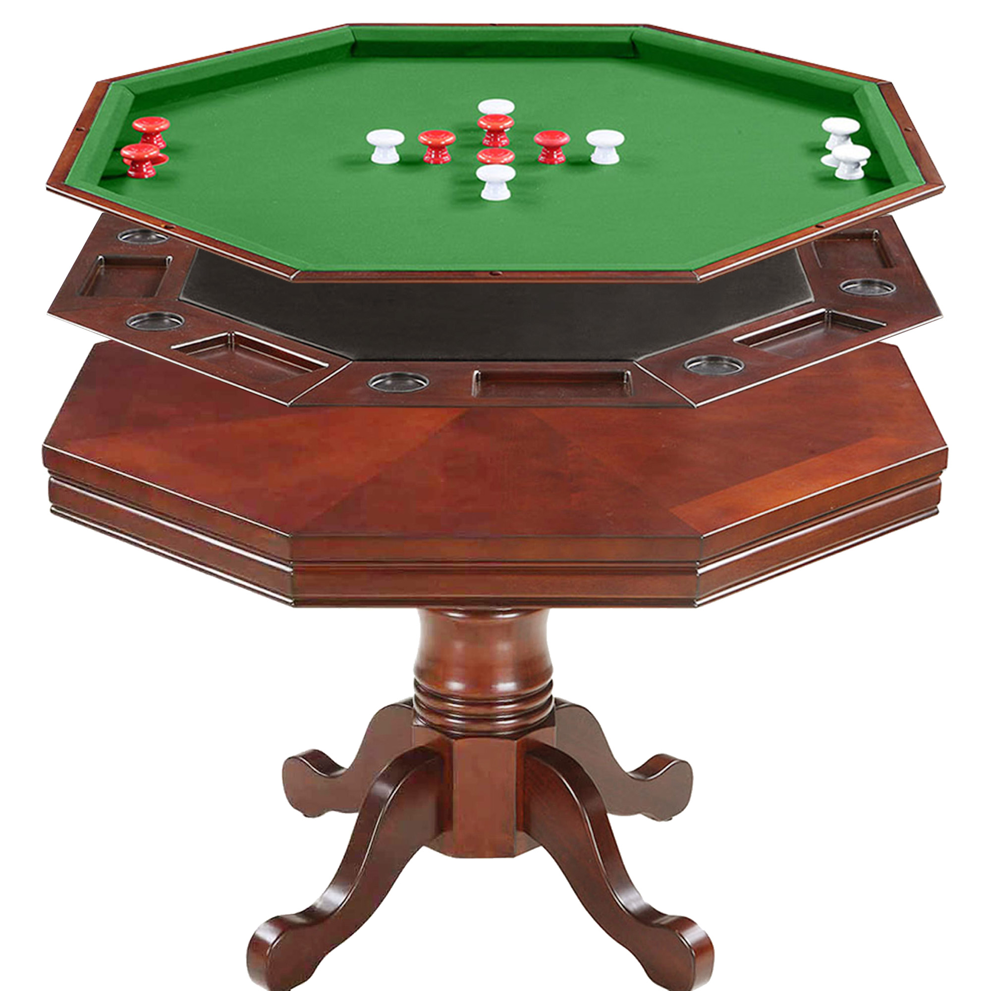 Kingston 48-in Poker Table Combo Set (Table Only) - Walnut Finish | BG2366T - product image