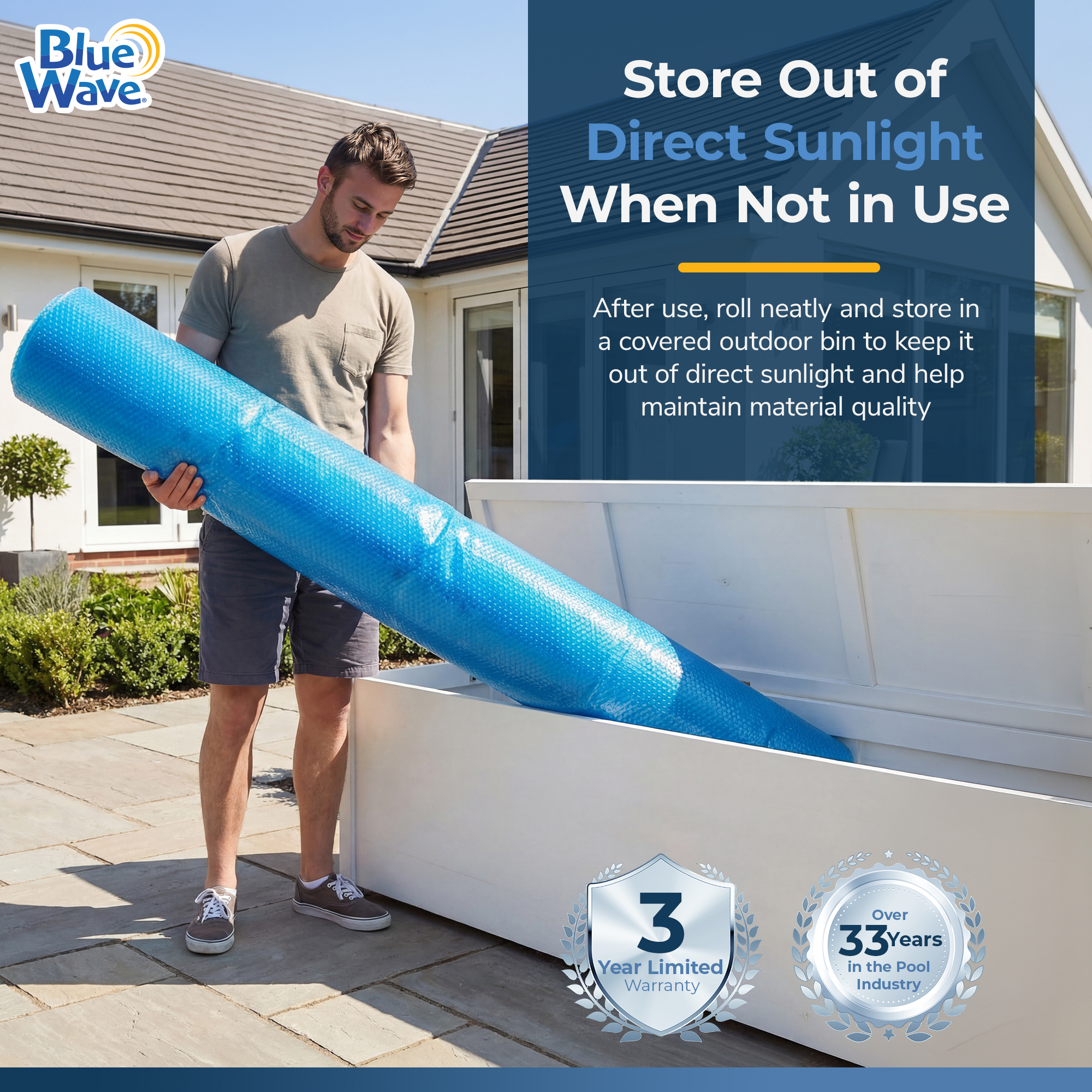 8-mil Solar Blanket for 12-ft Round Above-Ground Pools - Blue | NS100 image 8