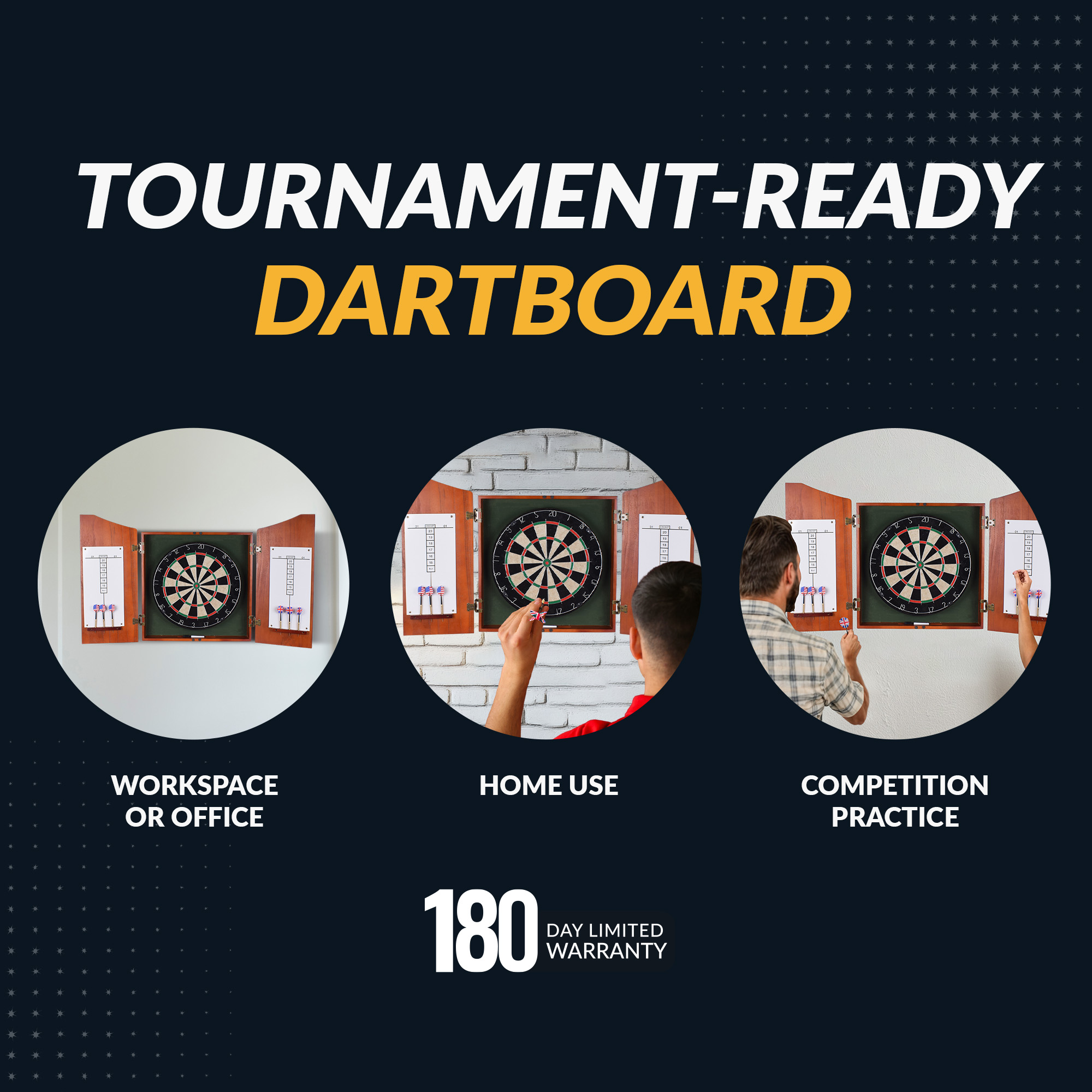 Centerpoint Bristle Dartboard and Solid Wood Cabinet - Dark Cherry Finish | BG1041CH image 6