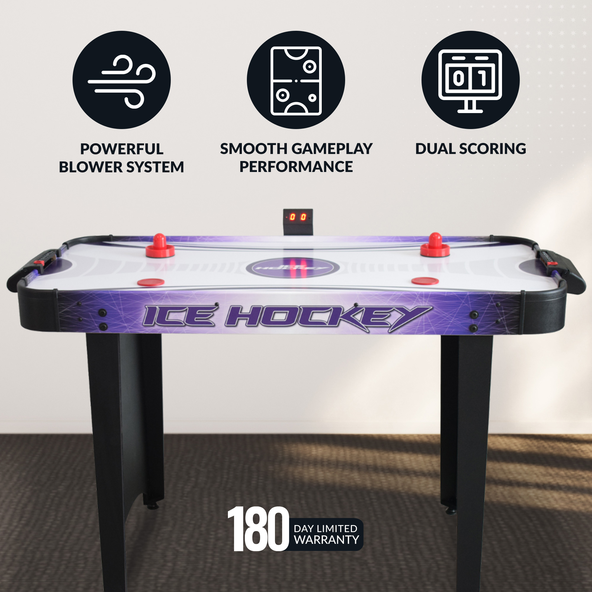 Hat Trick 48-in Air Hockey Table with LED Scoring | BG1015H image 5