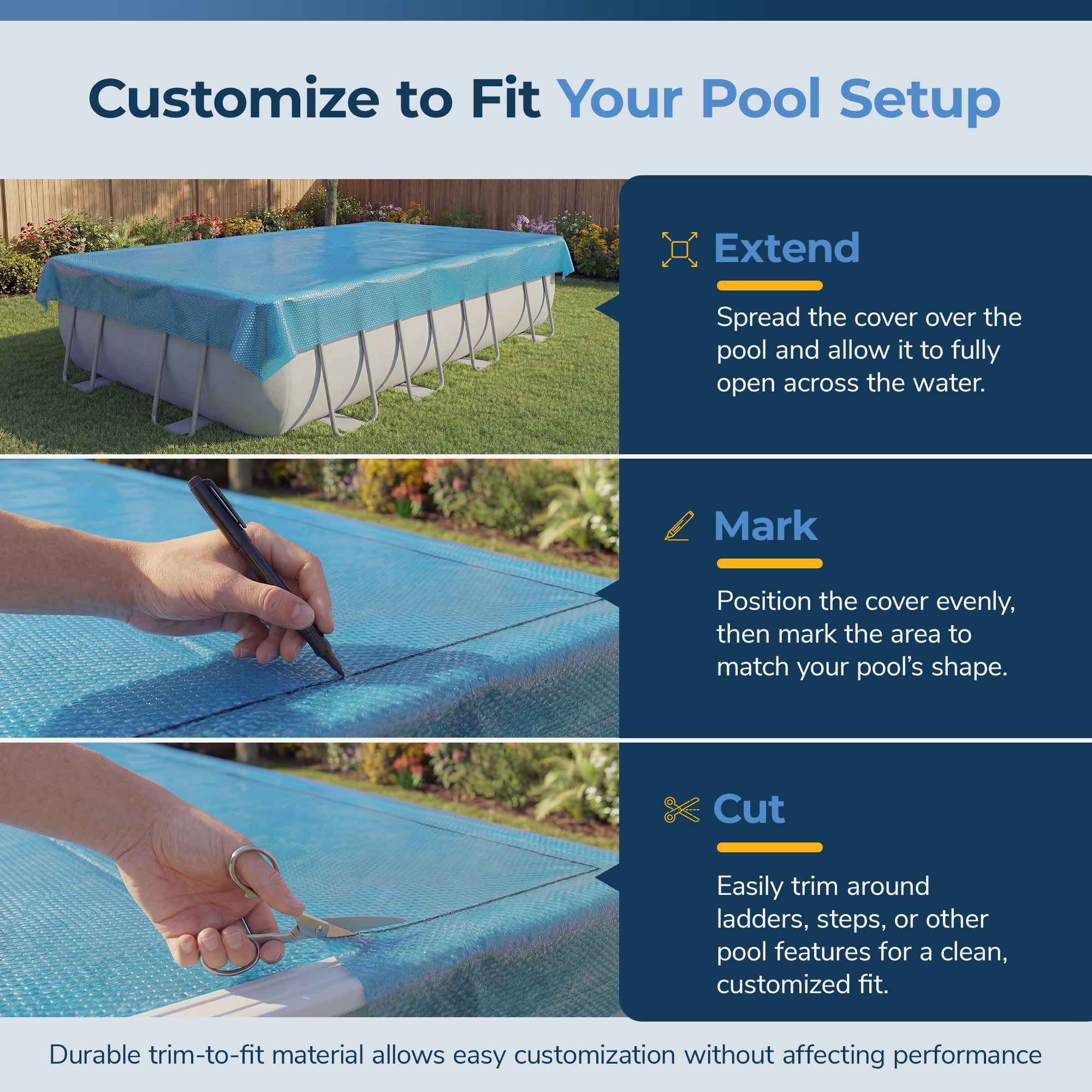 Blue Wave 12-mil Solar Blanket for Rectangular 12-ft x 20-ft In-Ground Pools – Blue | NS400 image 6