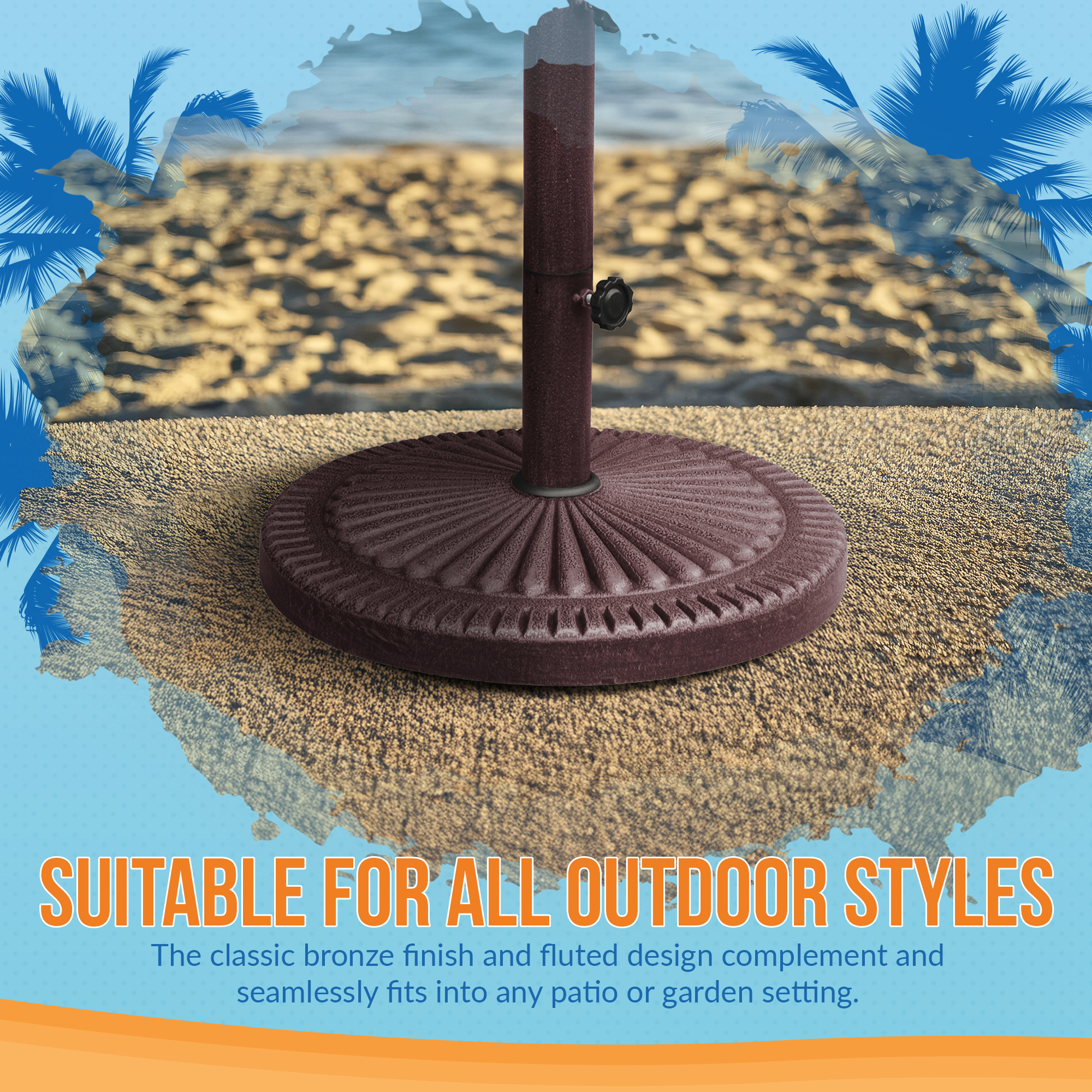 66-lb All-Weather Outdoor Resin Umbrella Base - Bronze | NU5406 image 8