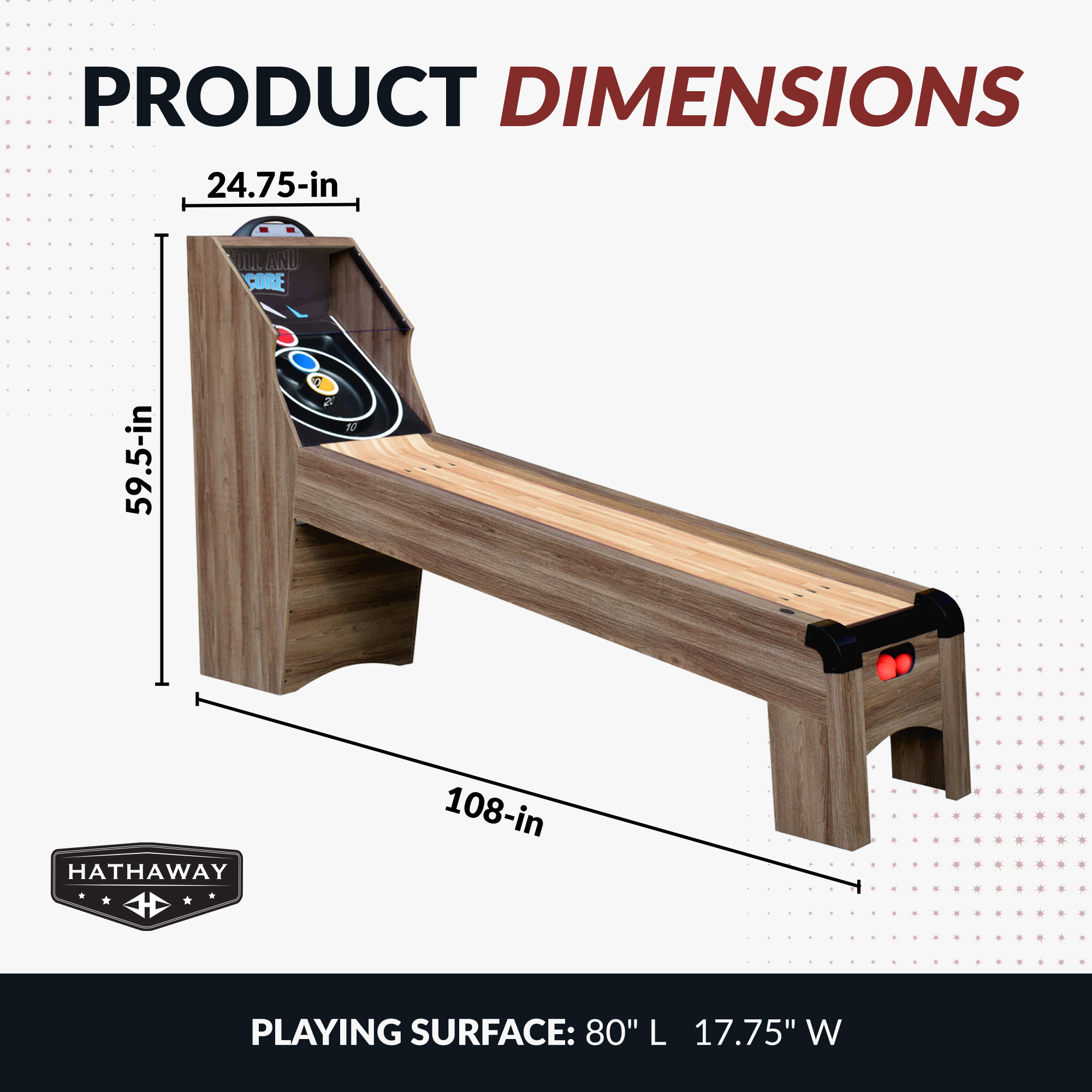 Shooting Star 9-ft Roll Hop and Score Arcade Game Table with LED Scoring | BG50375 image 3