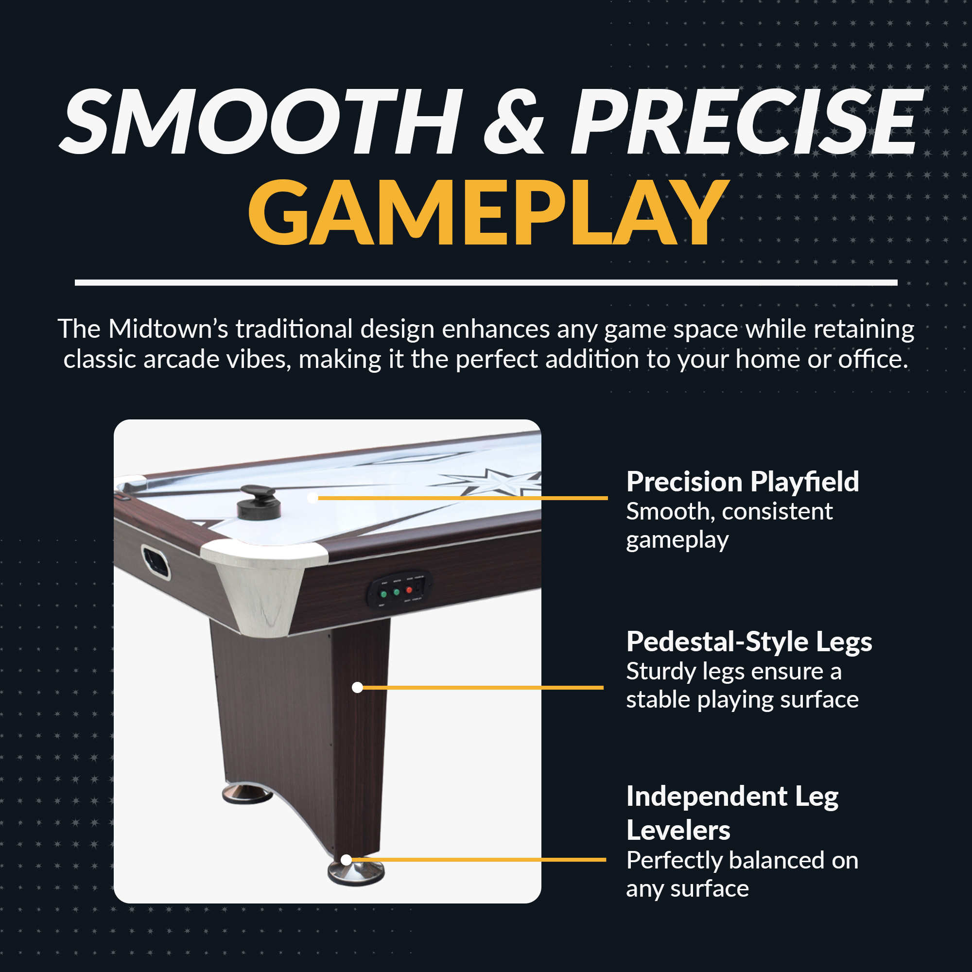 Midtown II 6-ft Air Hockey Table with LED Scoring - Dark Cherry Finish | BG50388 image 4