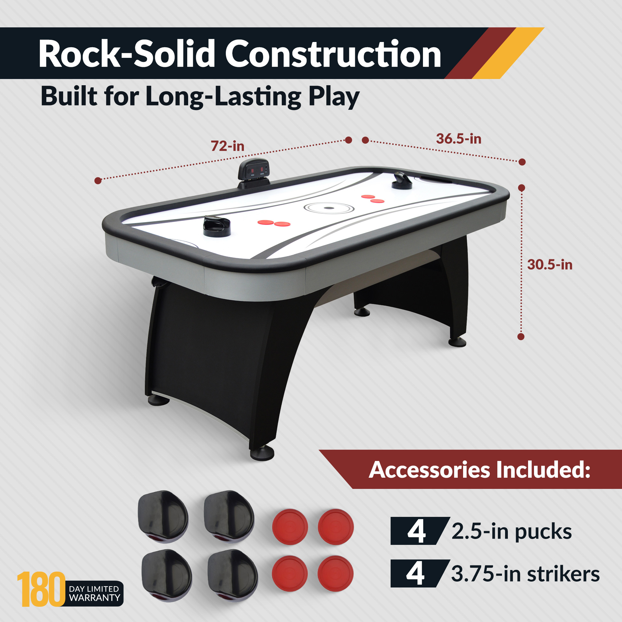 Silverstreak 72-in Air Hockey Table with LED Scoring | BG1029H image 4