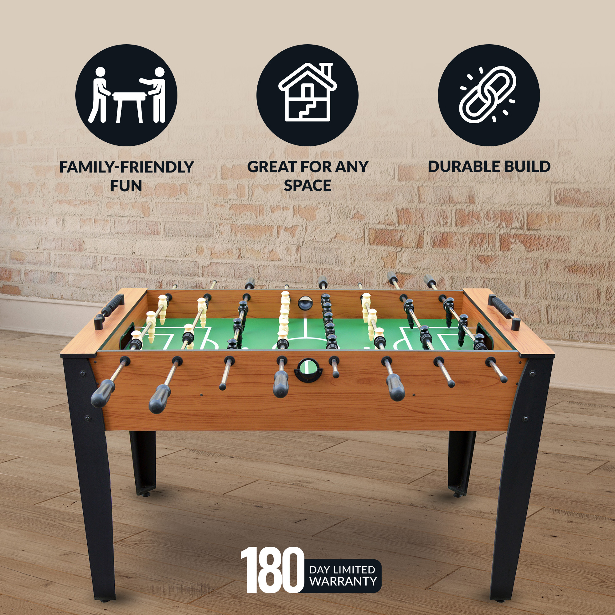 Hurricane 54-Inch Foosball Table with Light Cherry Finish, Analog Scoring and Accessories | BG1033F image 5
