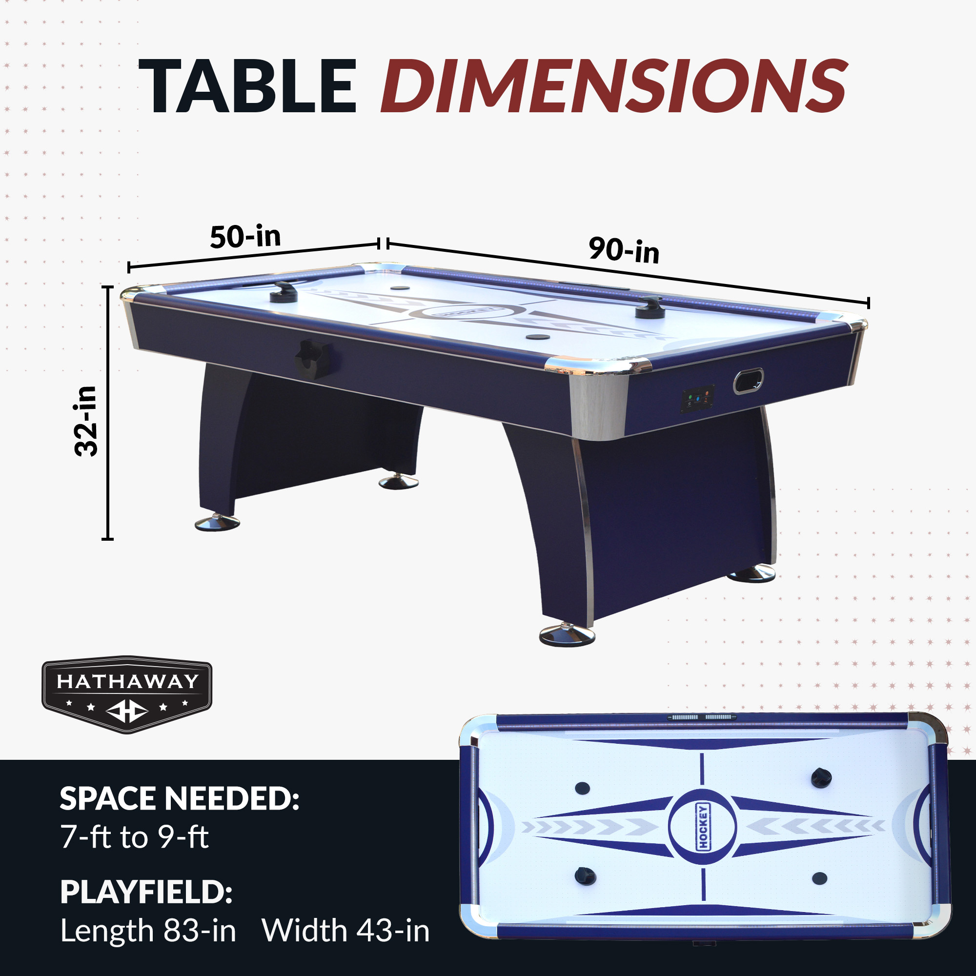 Phantom II 90-in Air Hockey Table with LED Scoring and Lights | BG50389 image 3