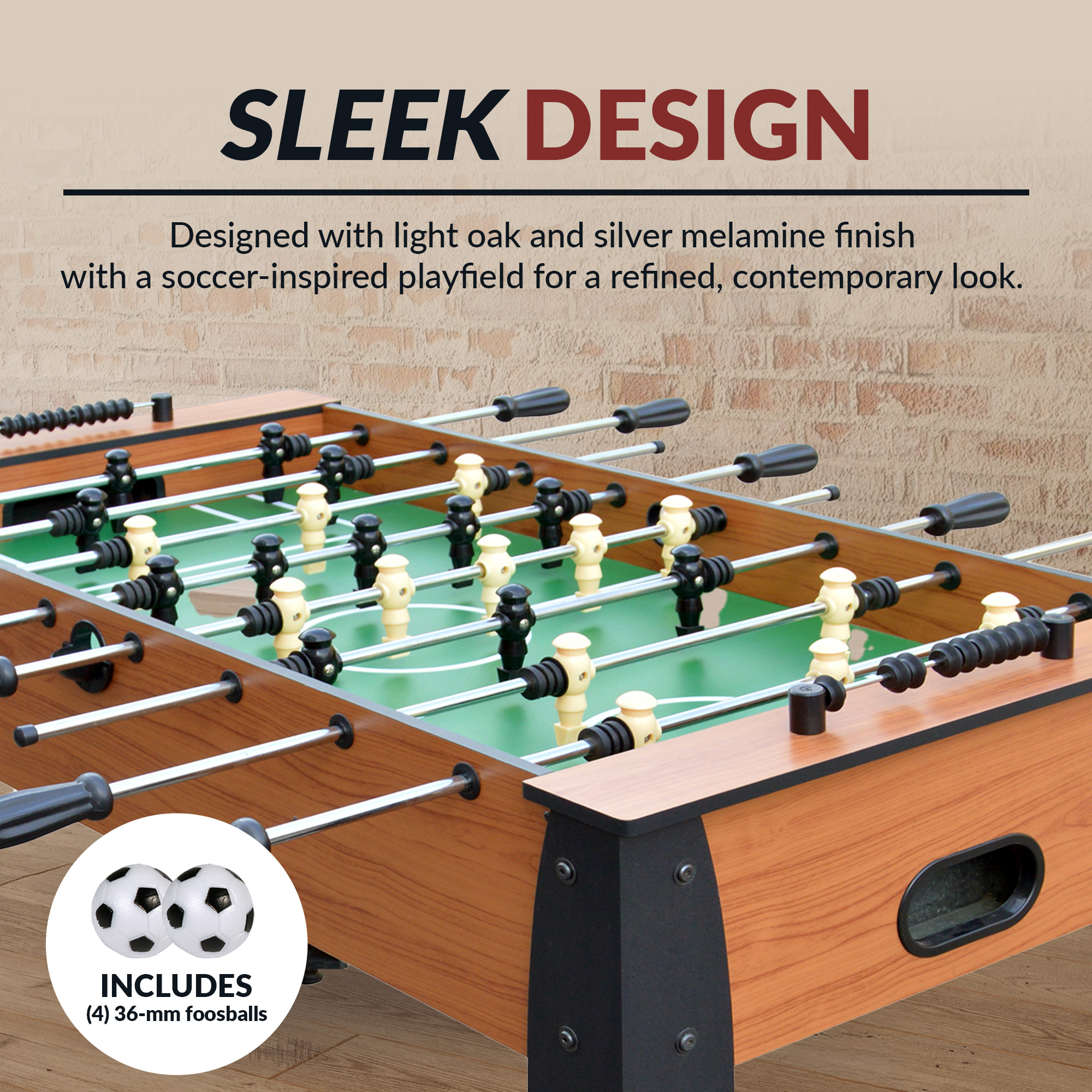 Hurricane 54-Inch Foosball Table with Light Cherry Finish, Analog Scoring and Accessories | BG1033F image 7