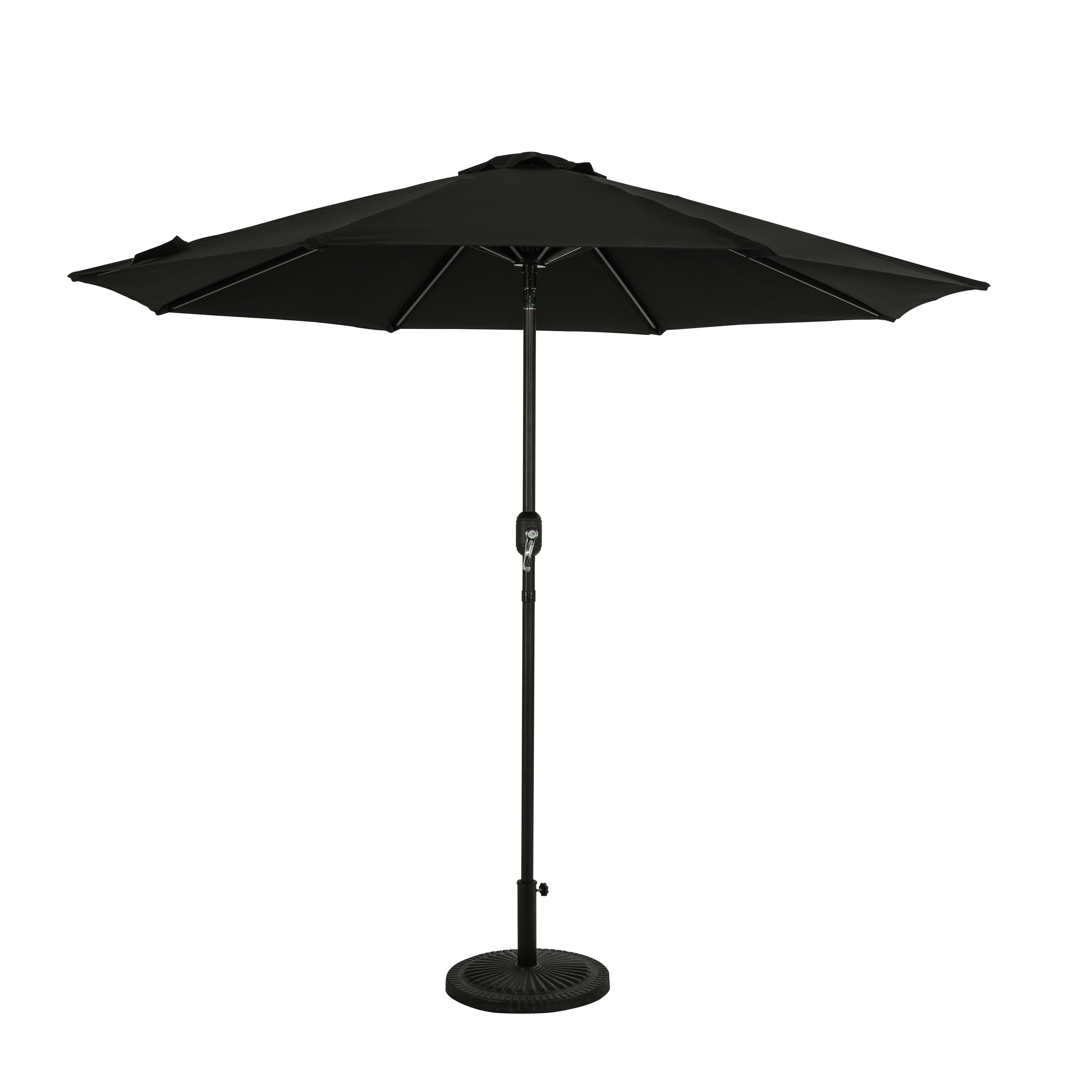 Mirage 9-ft Octagon Market Umbrella with Auto-Tilt - Black - Breez-Tex Canopy | NU6843