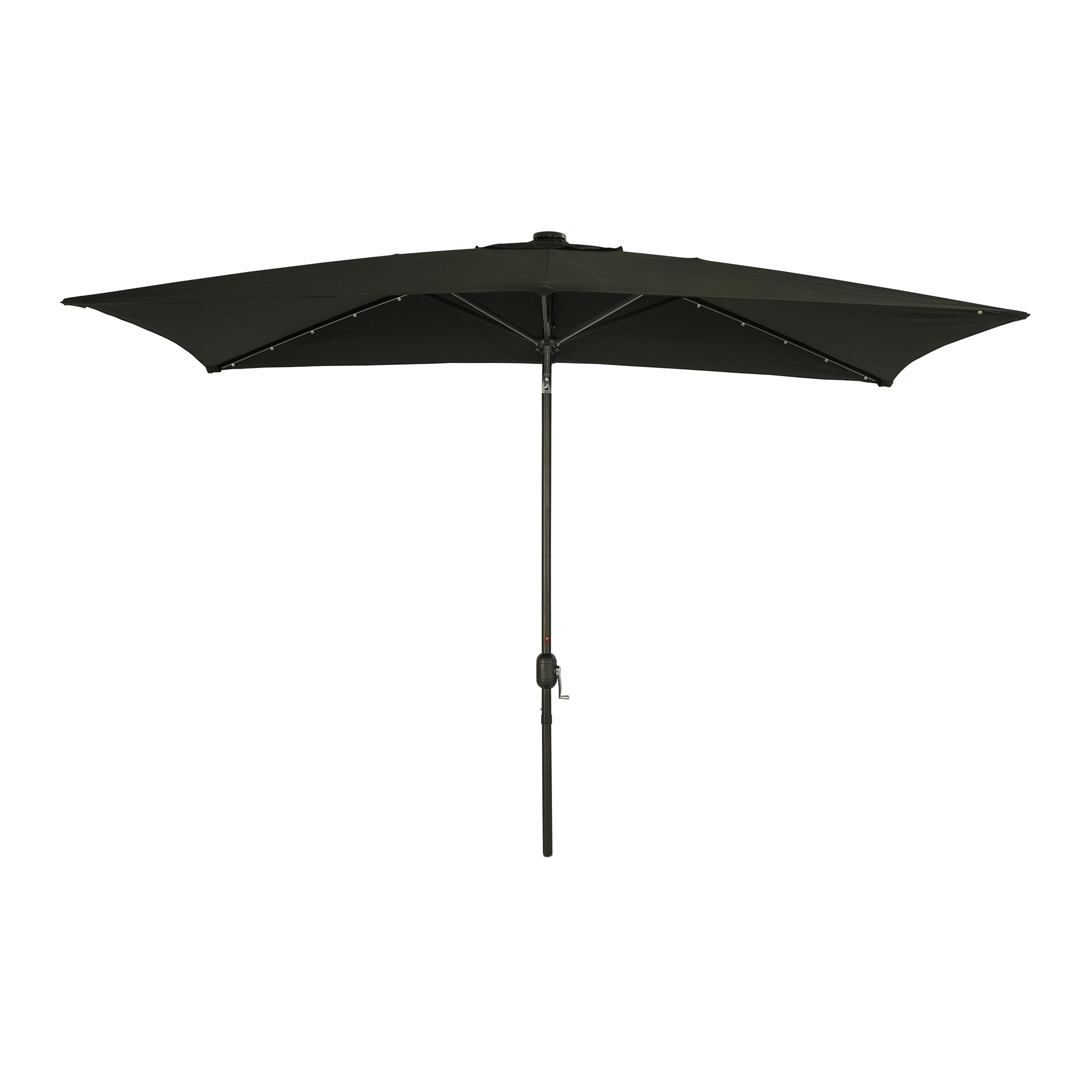 Nassau 6.5-ft x 10-ft Rectangular Market Umbrella with LED Lights - Black - Breez-Tex Canopy | NU6862 image 2
