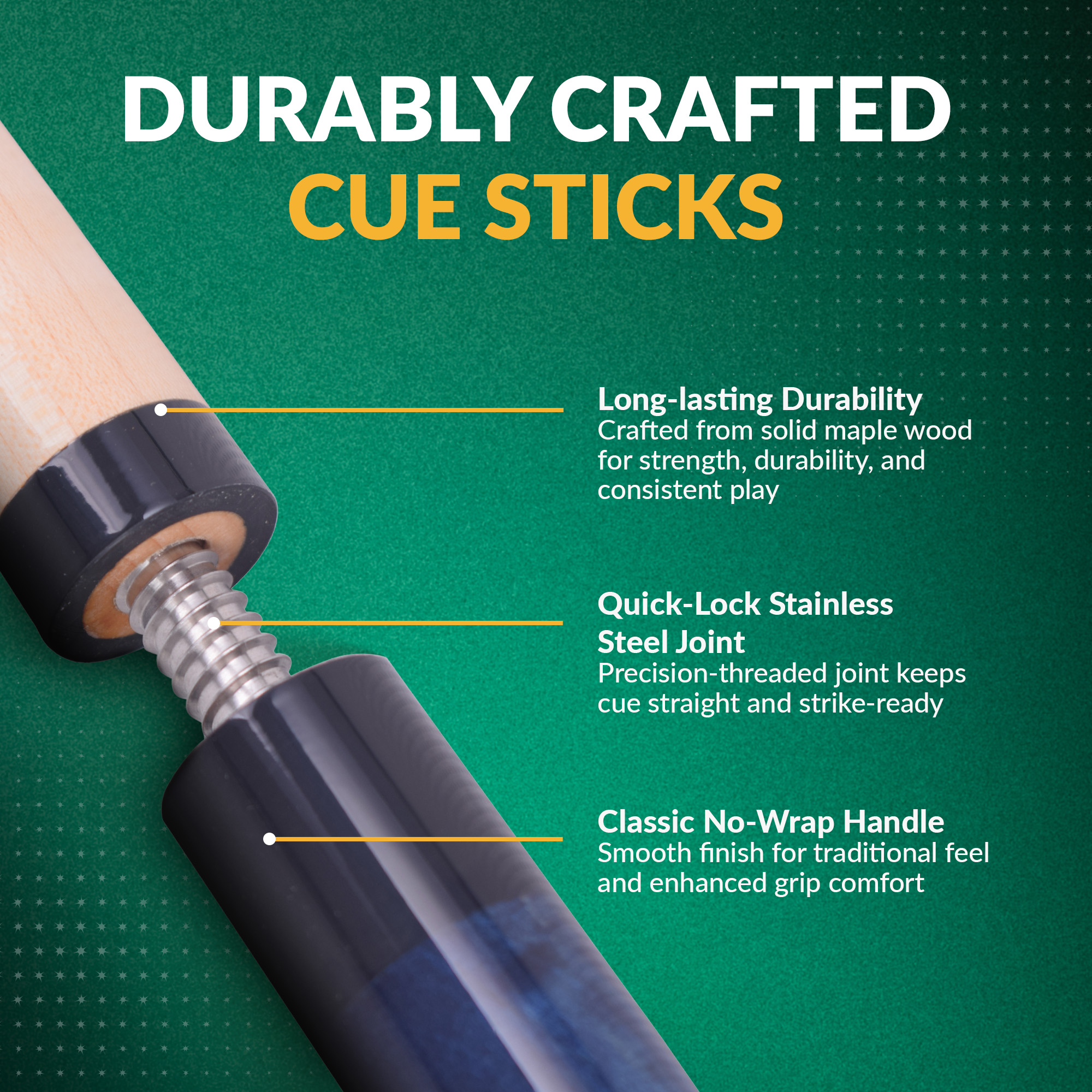 Conquest 58-in Cue Stick and Case Set - Maple Wood - Blue | BG50393 image 6