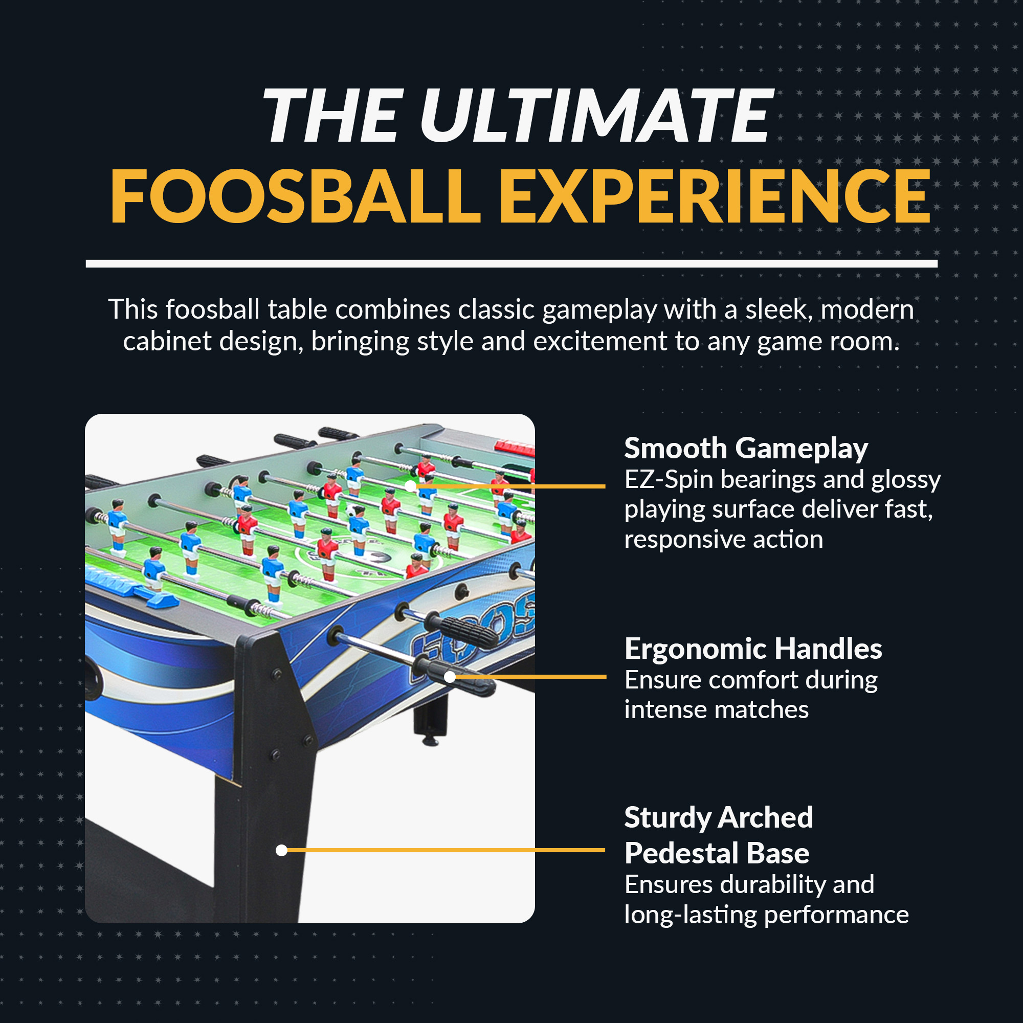 Allure 48-in Foosball Table - Black and Blue | BG5015 image 4