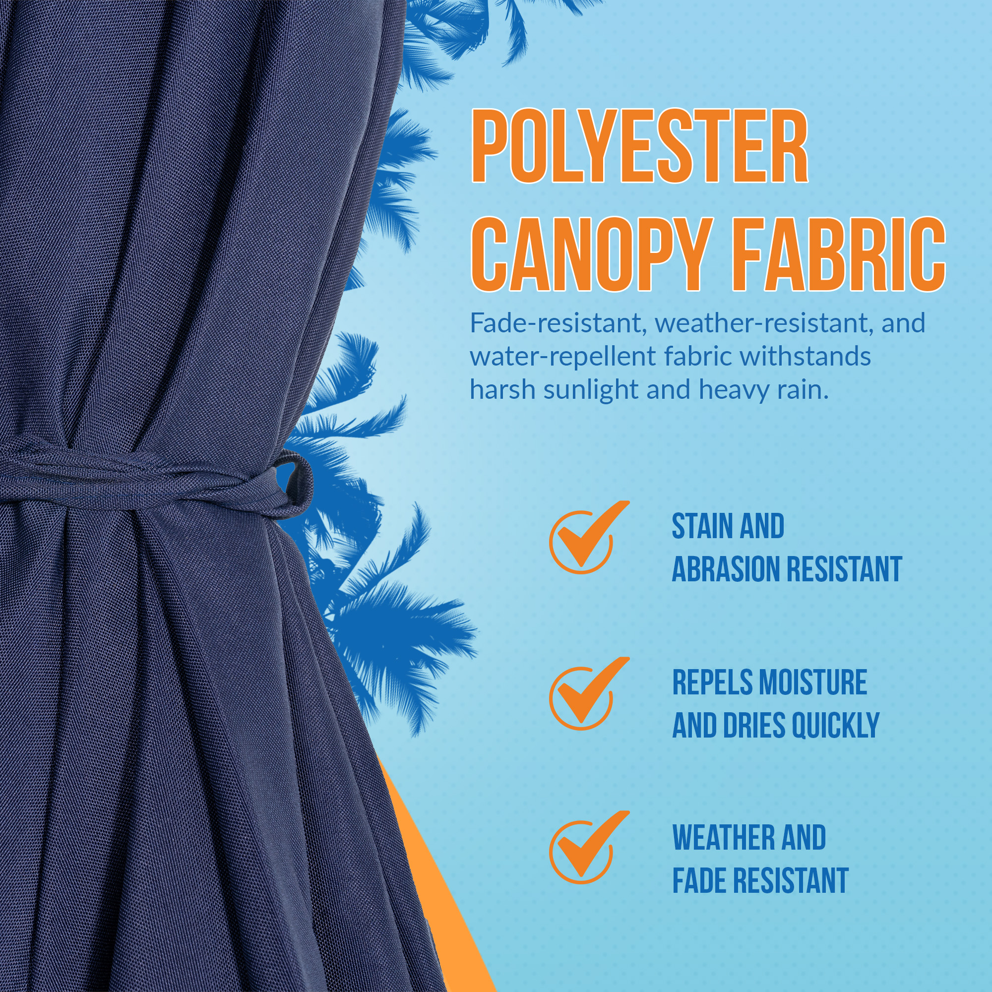 Cenote 9-ft Octagon Market Umbrella - Navy Blue - Breez-Tex Canopy | NU6852 image 7