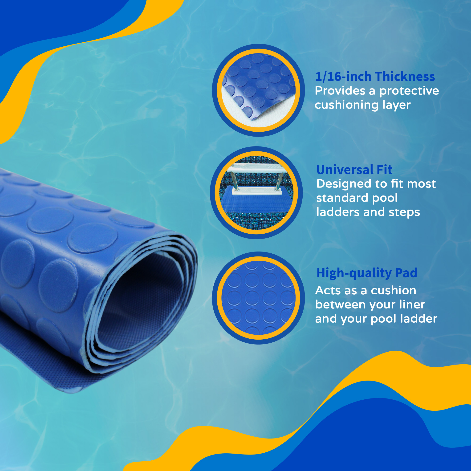 4-ft x 5-ft Deluxe In-Pool Ladder/Step Liner Pad | NA402 image 5