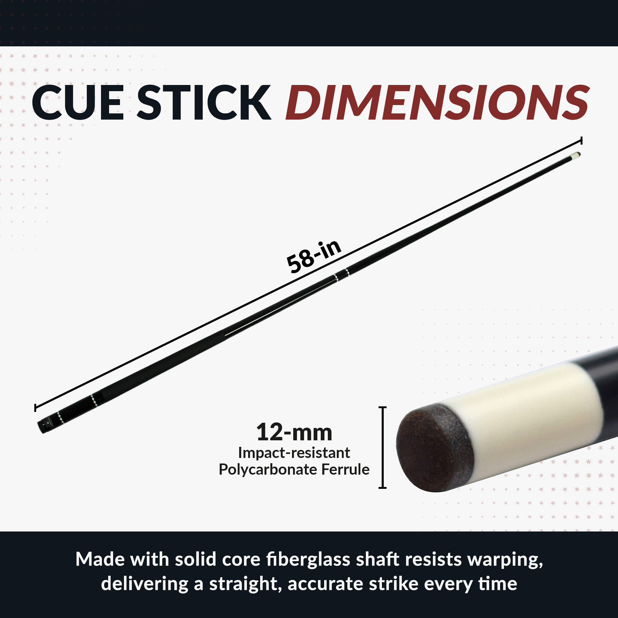 Conquest 58-in Cue Stick - Fiberglass - Black | BG2561BK image 2