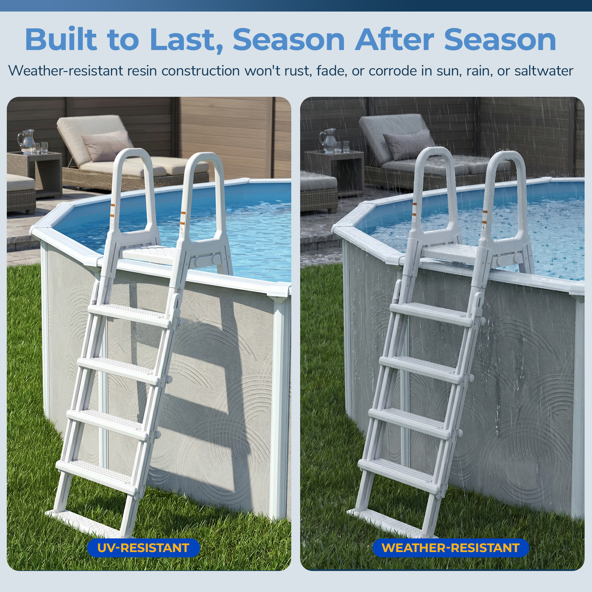 A-Frame Flip Up Ladder for Above Ground Pools | NE1223 image 7