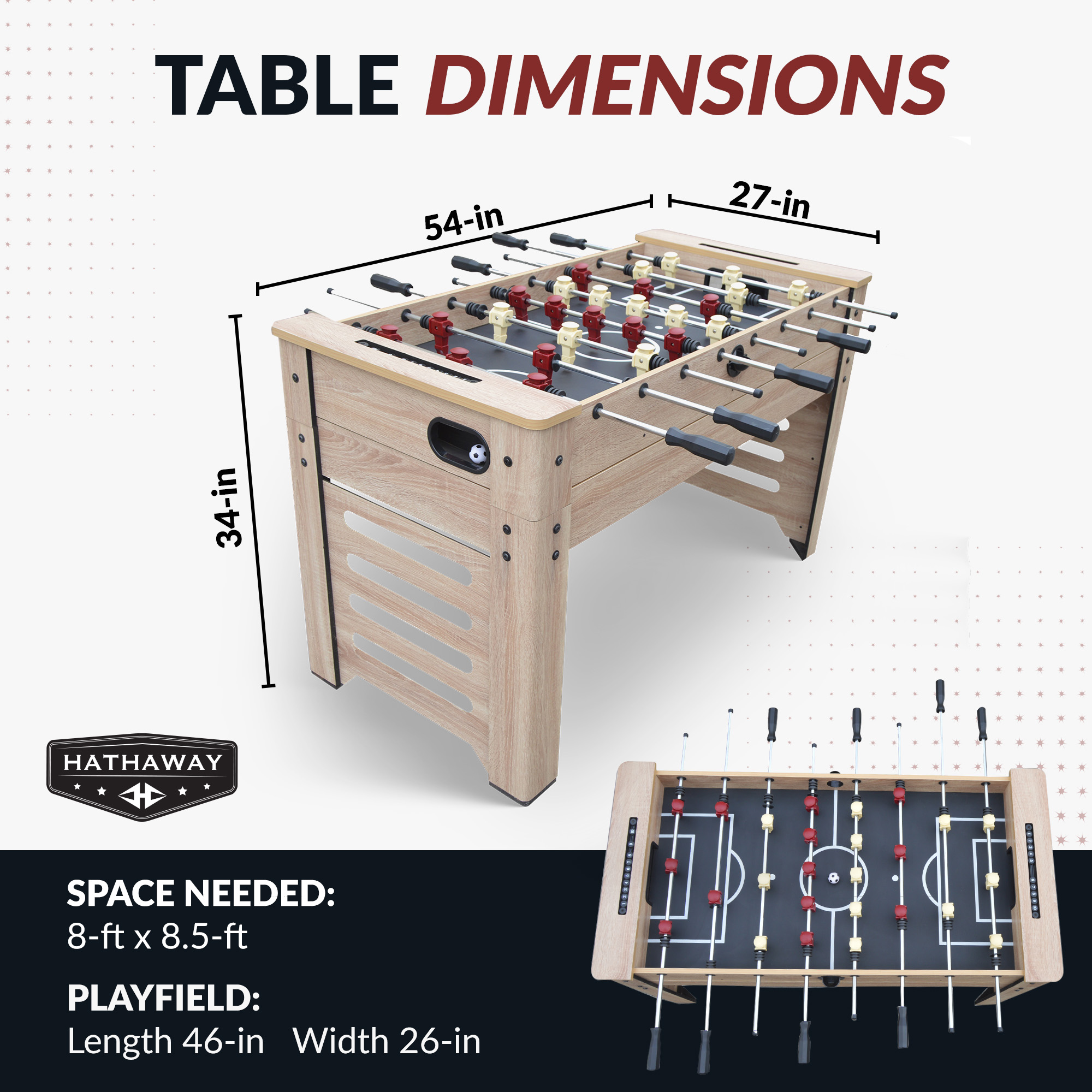 Madison 54-in Foosball 6-in-1 Multi-Game Table | BG5017 image 3