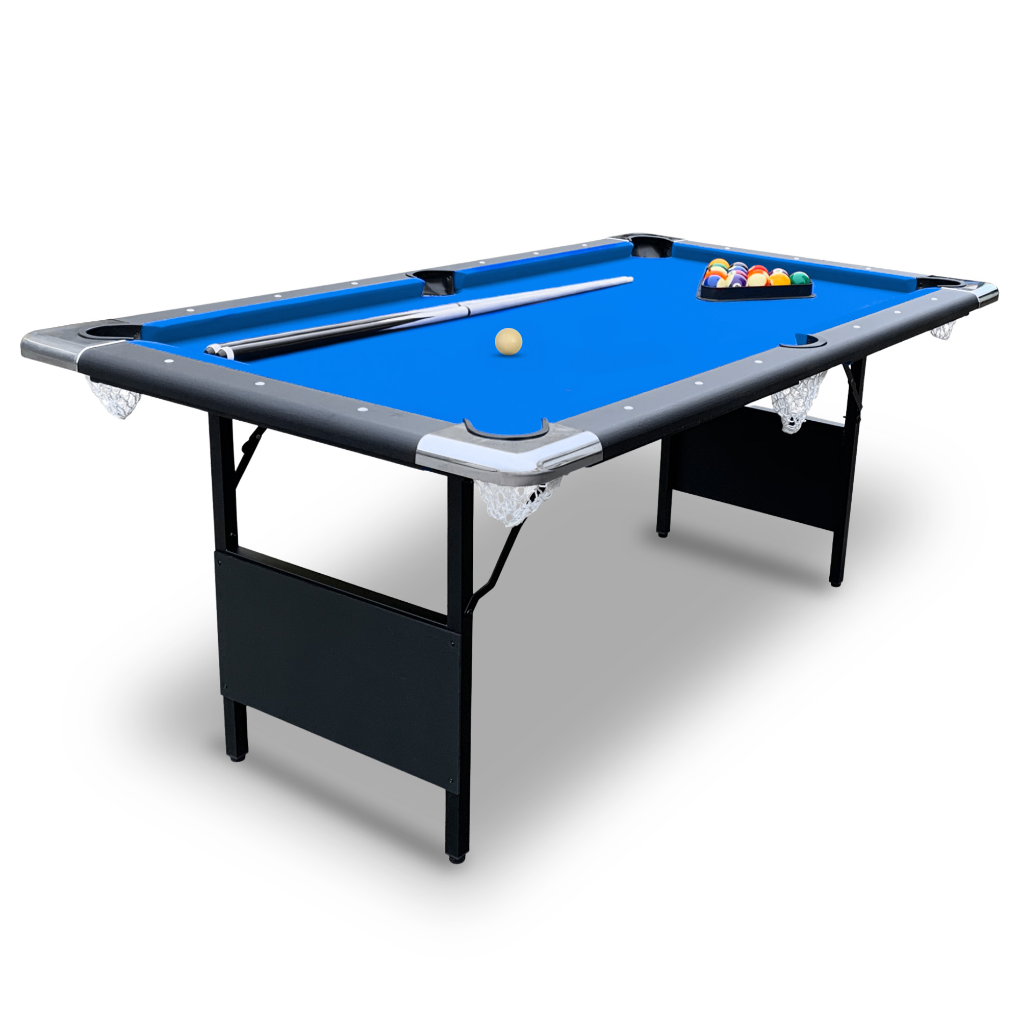 Fairmont 6-ft Portable Pool Table - Black with Blue Felt | BG2574 - product image