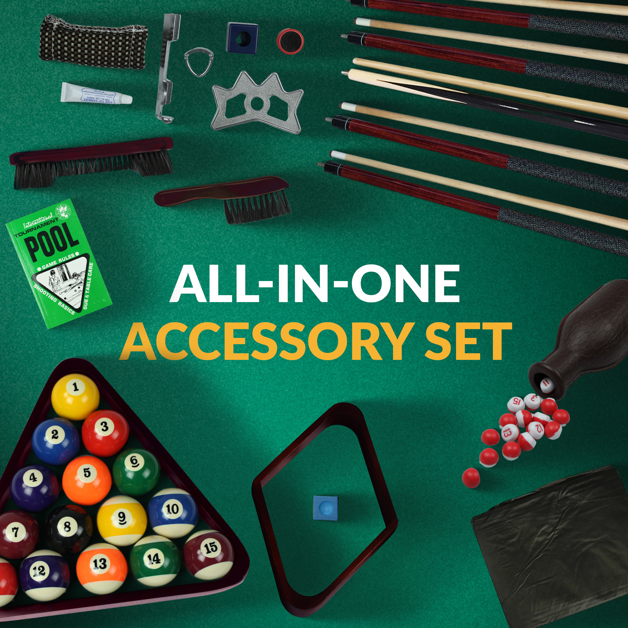 Deluxe Billiards Accessory Kit - Mahogany Finish | BG2540M image 3