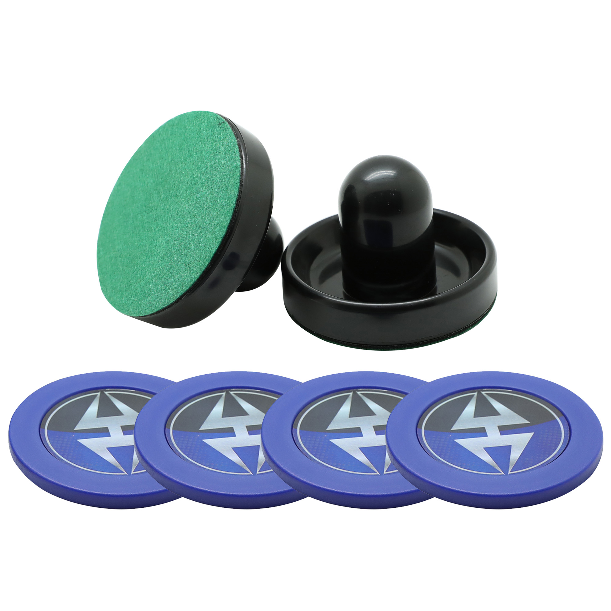Air Hockey 3.75-in Strikers and 2.87-in Pucks - Black and Blue | BG50384 - product image