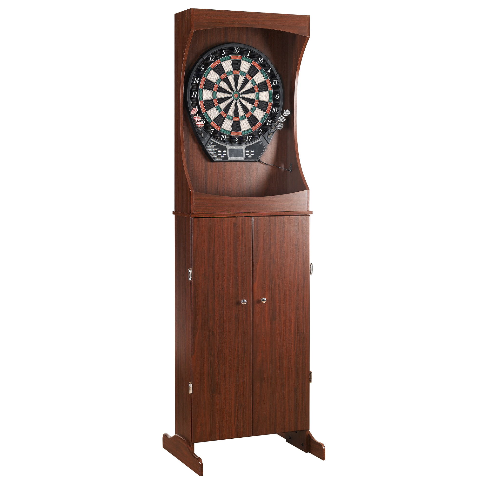 Outlaw Electronic Dartboard and 81-in Free-Standing Cabinet - Cherry Finish | BG1040 - product image