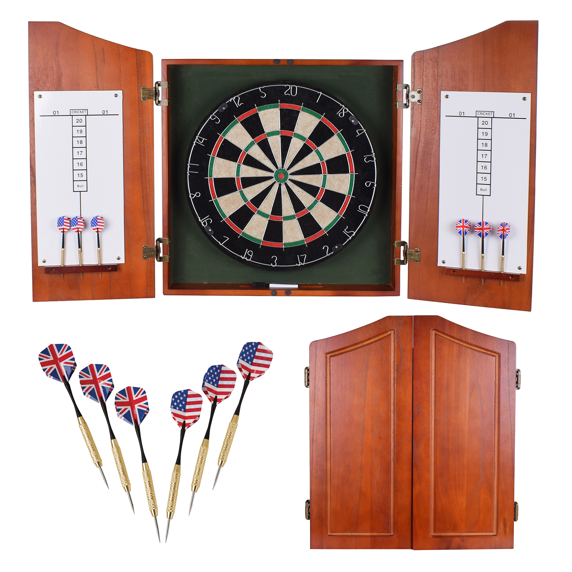 Centerpoint Bristle Dartboard and Solid Wood Cabinet - Dark Cherry Finish | BG1041CH image 2