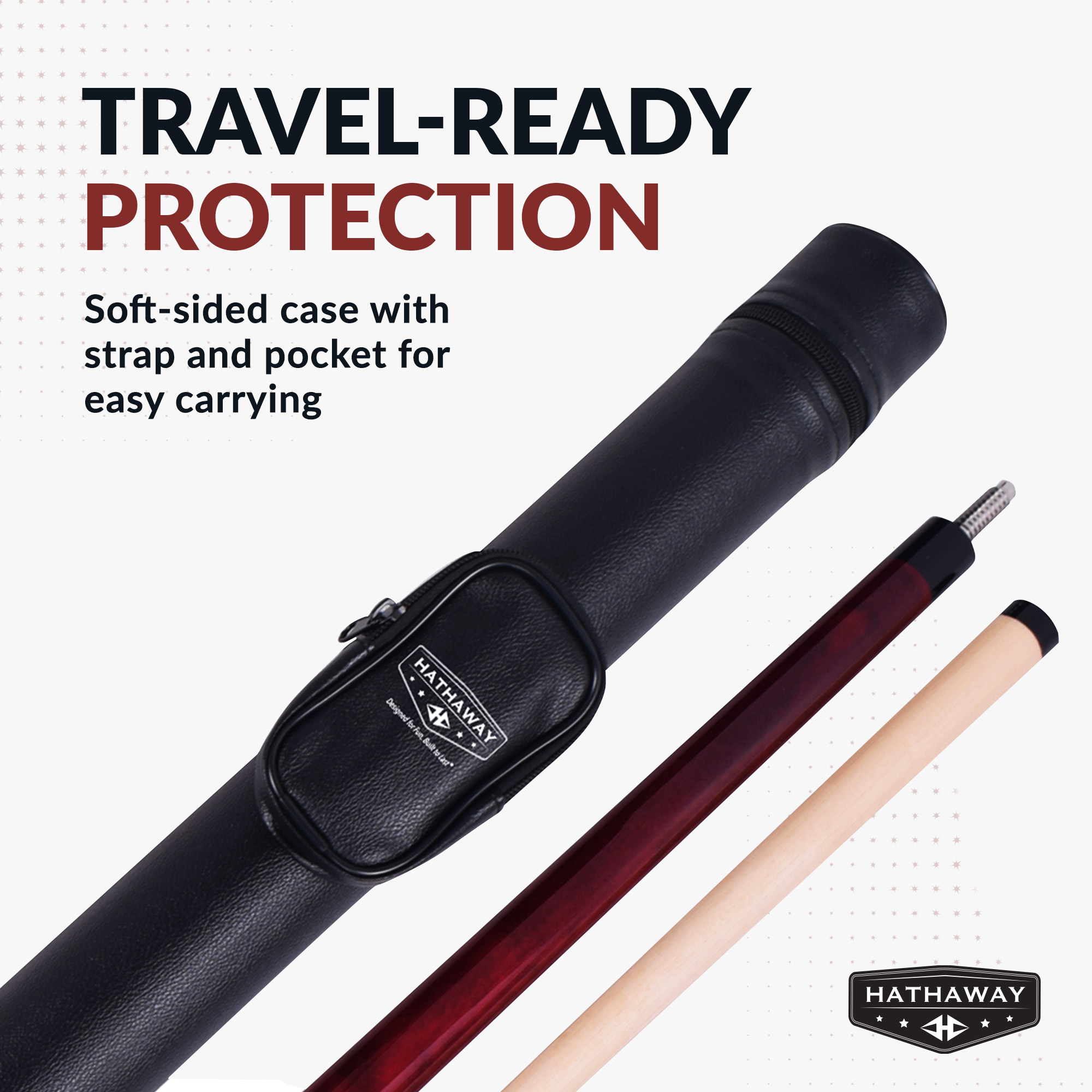 Conquest 58-in Cue Stick and Case Set - Maple Wood - Red | BG50392 image 6