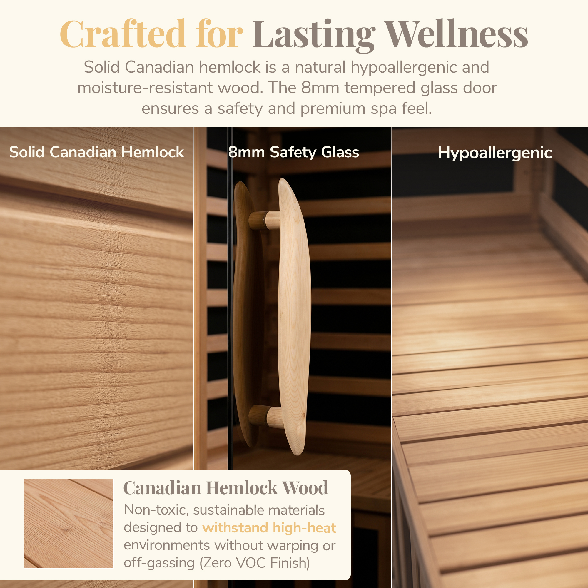 Coronado 2-Person Hemlock Deluxe Infrared Sauna with 6 Carbon Heaters | SA2409 image 6