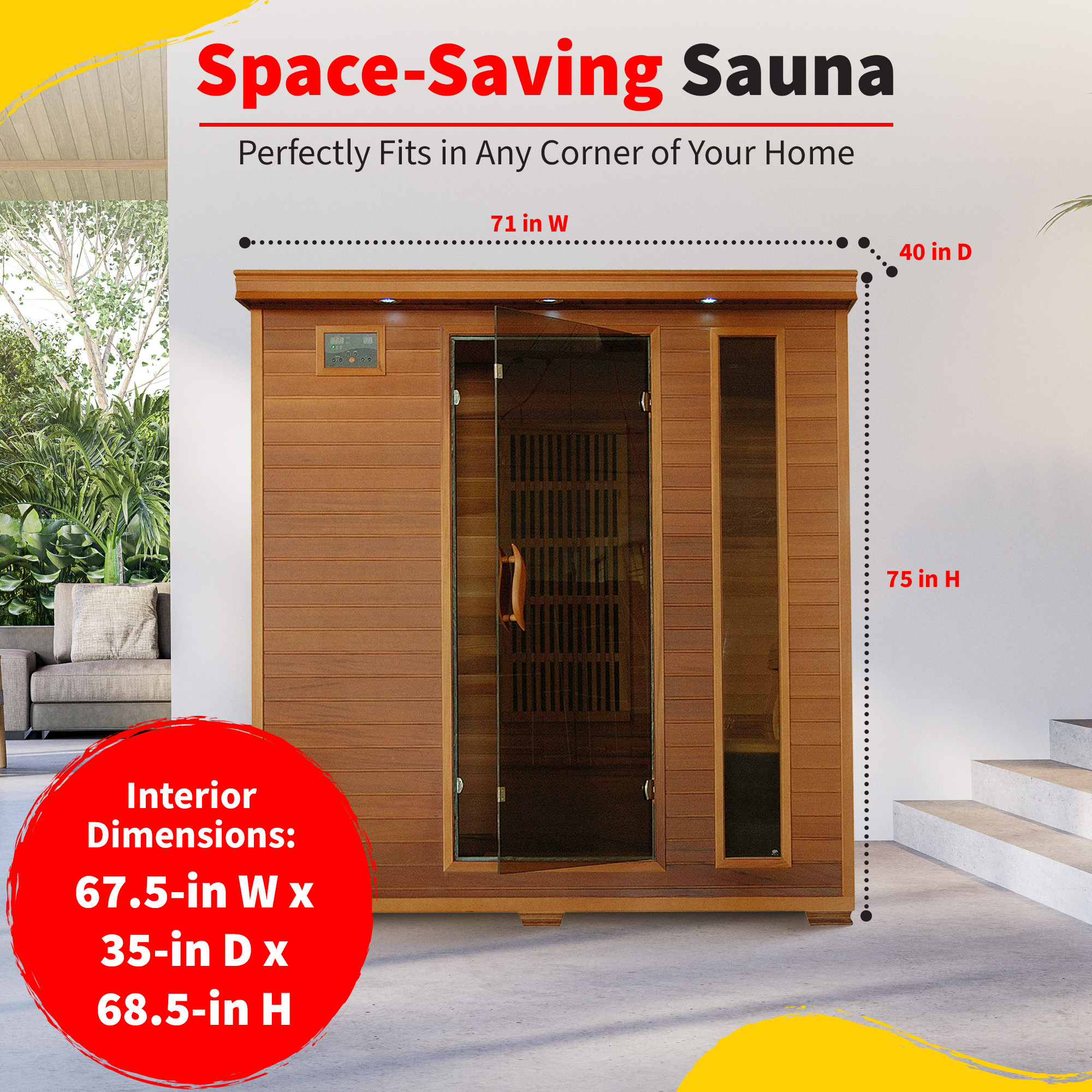 Klondike 4-Person Cedar Infrared Sauna with 9 Heaters | SA1318 image 5
