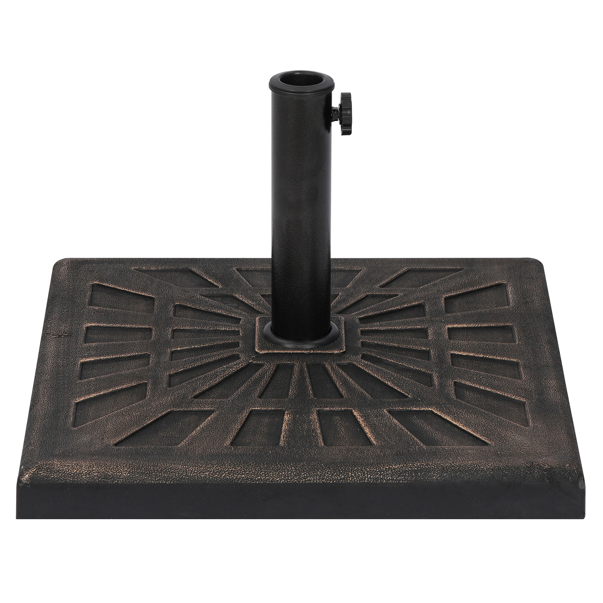 42-lb All-Weather Outdoor Square Resin Umbrella Base - Bronze | NU6891
