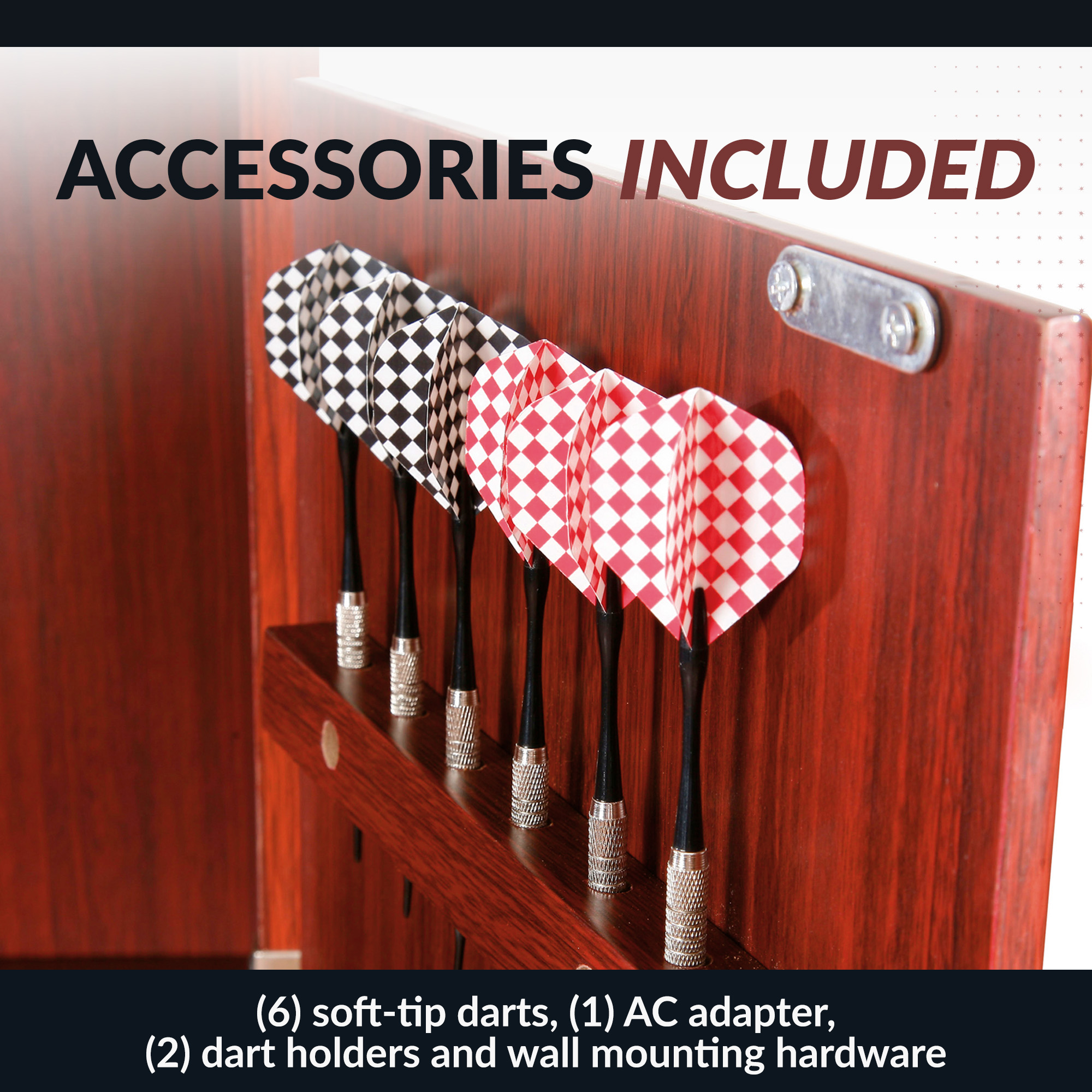 Outlaw Electronic Dartboard and 81-in Free-Standing Cabinet - Cherry Finish | BG1040 image 7