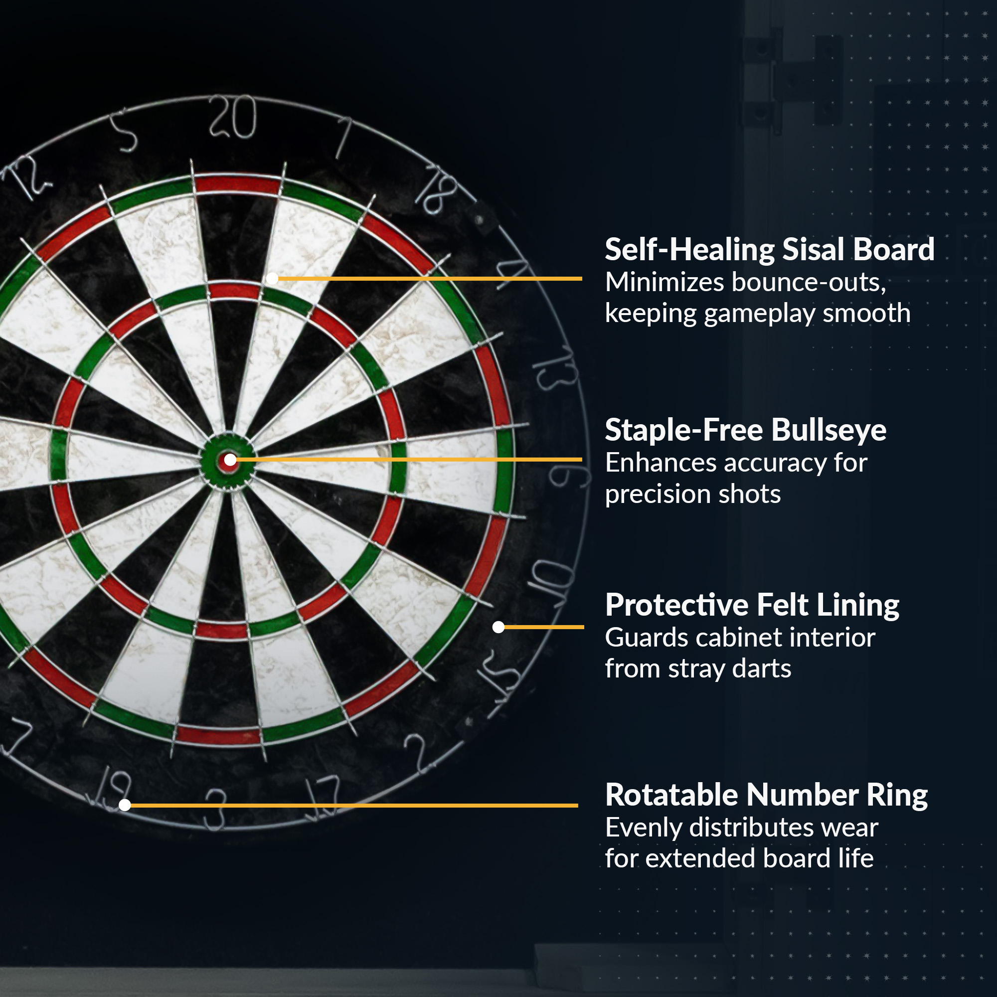 Westwood Bristle Dartboard and 84-in Free-Standing Cabinet - Rustic Gray | BG50367 image 4