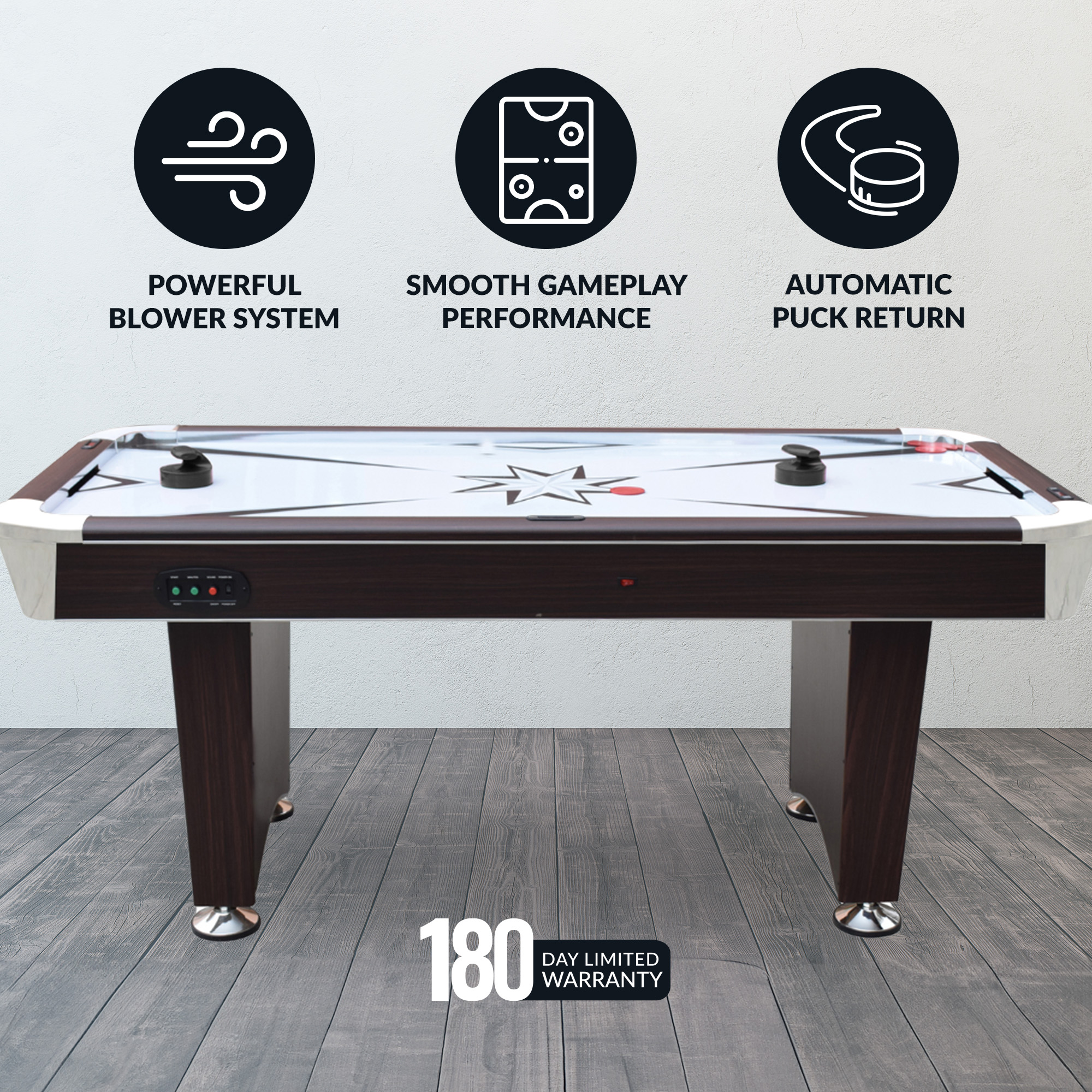 Midtown II 6-ft Air Hockey Table with LED Scoring - Dark Cherry Finish | BG50388 image 5