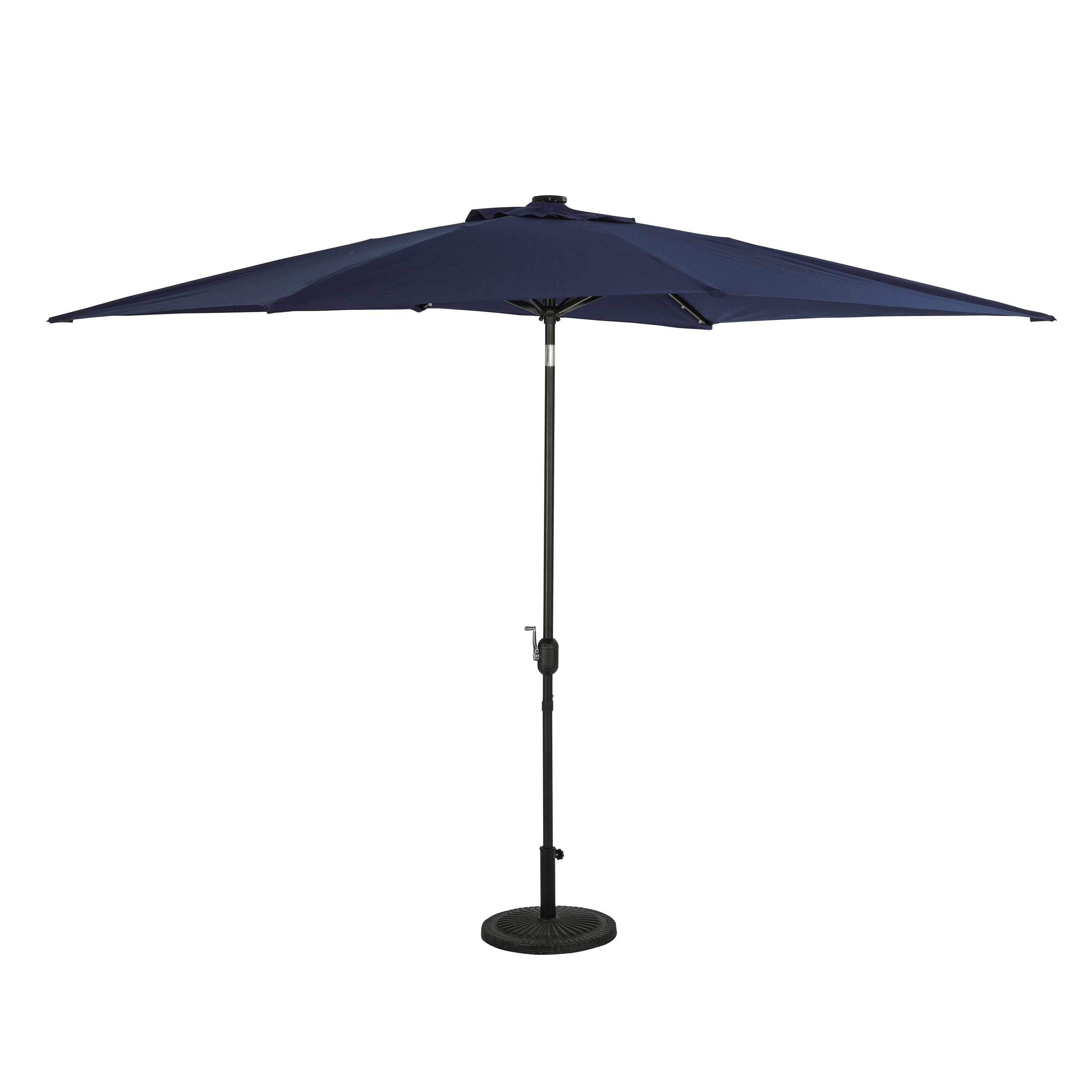 Nassau 6.5-ft x 10-ft Rectangular Market Umbrella with LED Lights - Navy Blue - Breez-Tex Canopy | NU6865