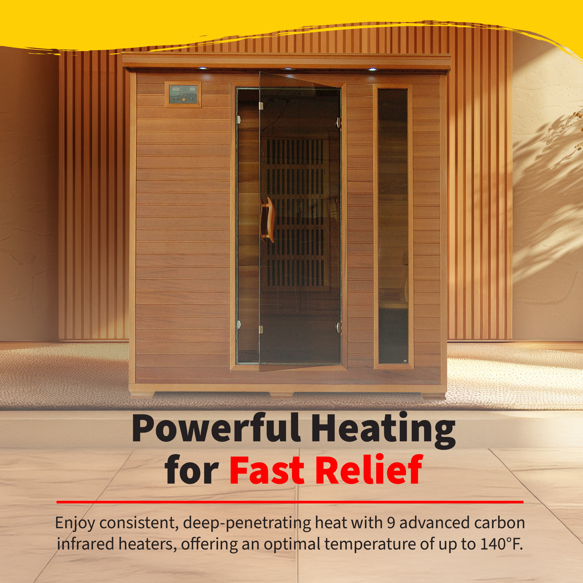 Klondike 4-Person Cedar Infrared Sauna with 9 Heaters | SA1318 image 7