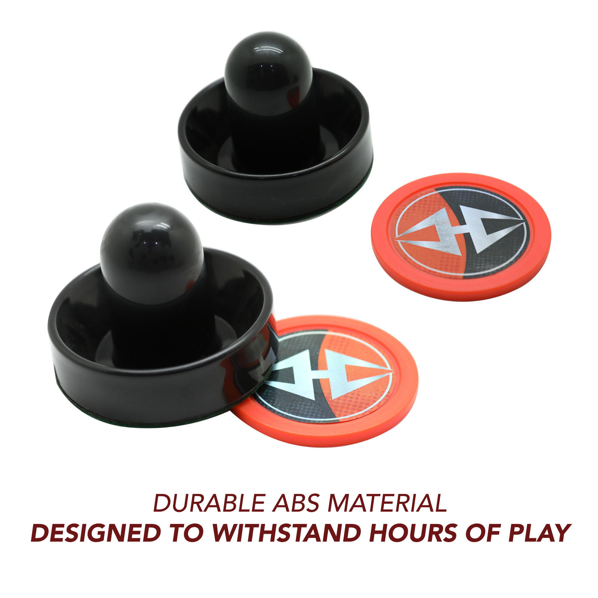 Air Hockey 3-in Strikers and 2.5-in Pucks - Black and Orange | BG50383 image 3
