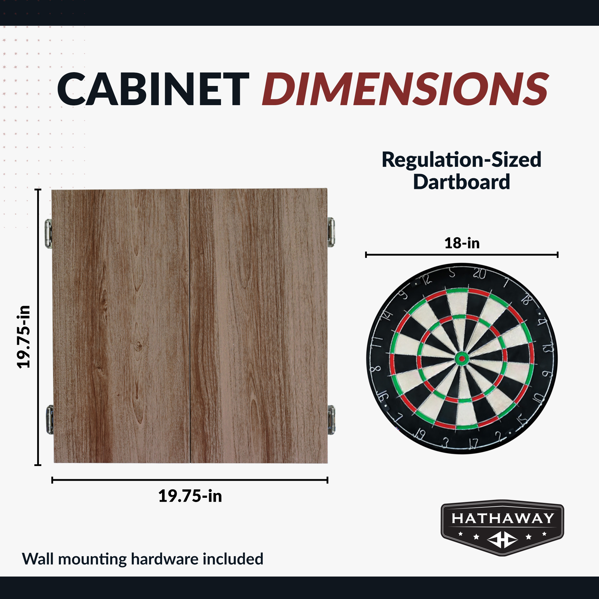 Winchester Bristle Dartboard and Cabinet Set - Driftwood Finish | BG1044-DWD image 3
