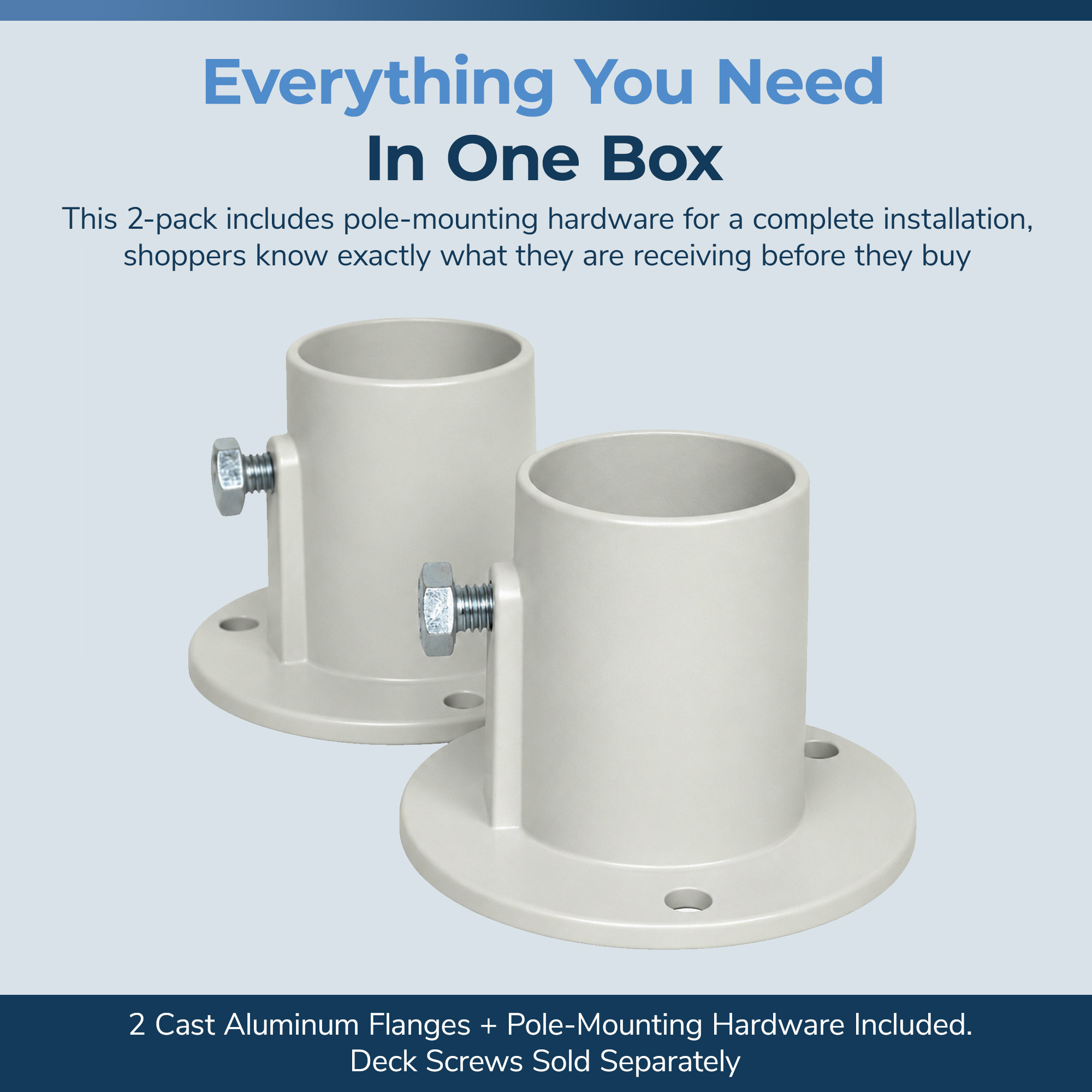 Aluminum Deck Flanges for Above Ground Pool Ladder - Pair | NE1228PR image 6