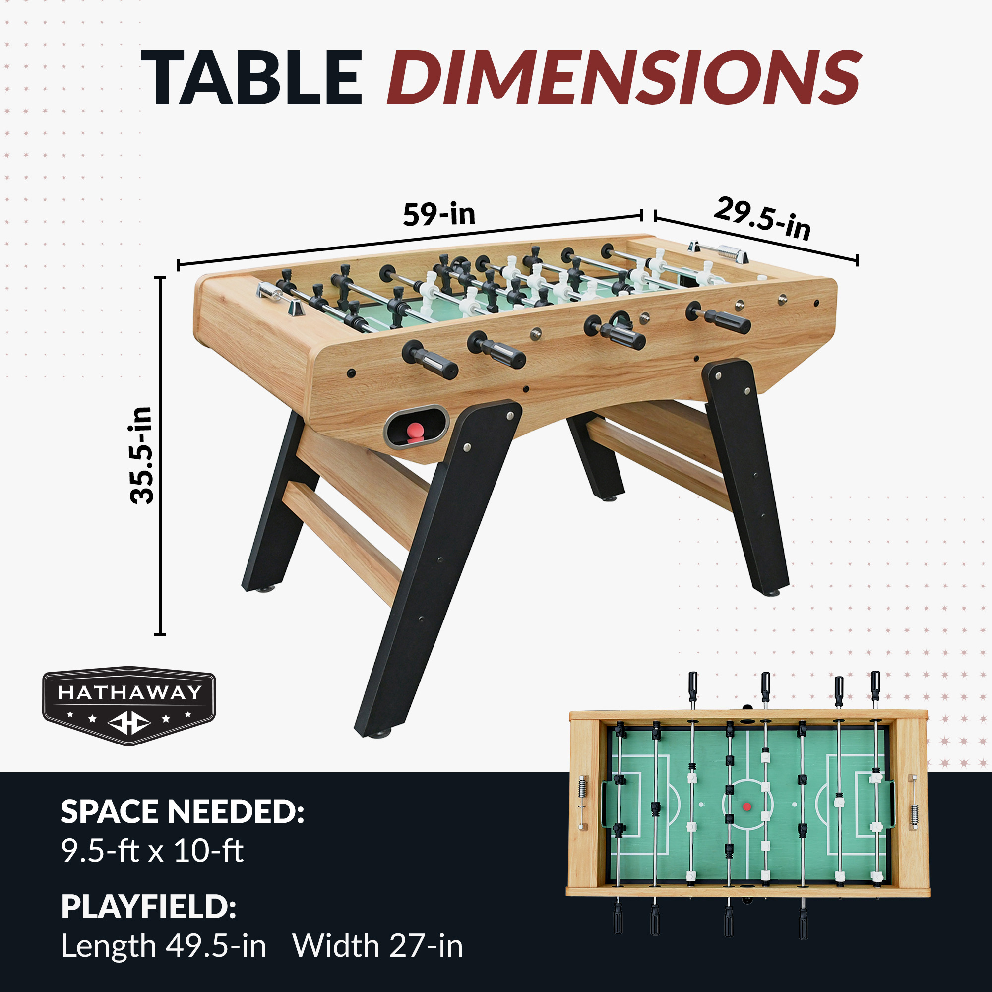 Center Stage Pro Series 59-in Foosball Table - Telescopic Safety Rods | BG50382 image 3